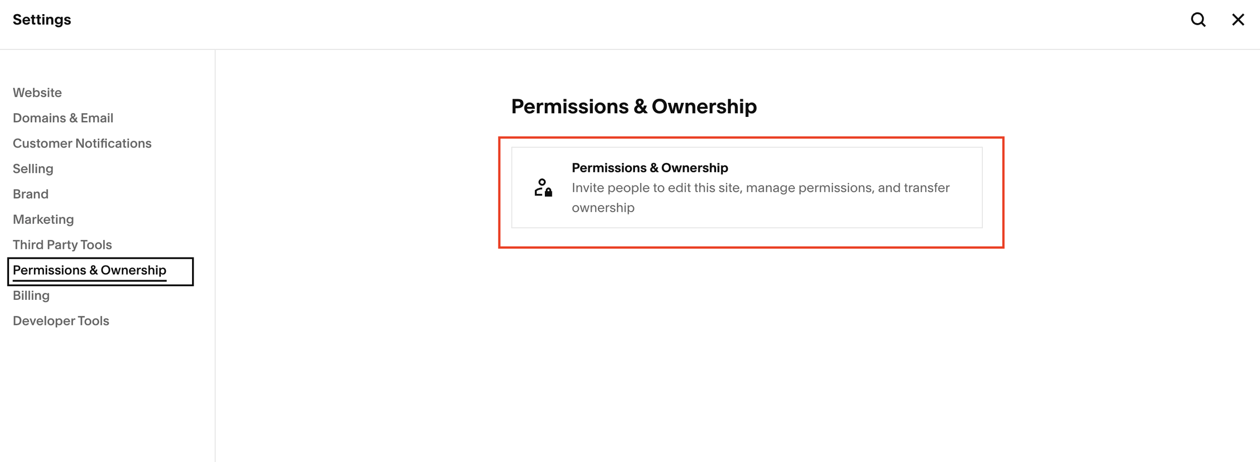Squarespace permissions and ownership