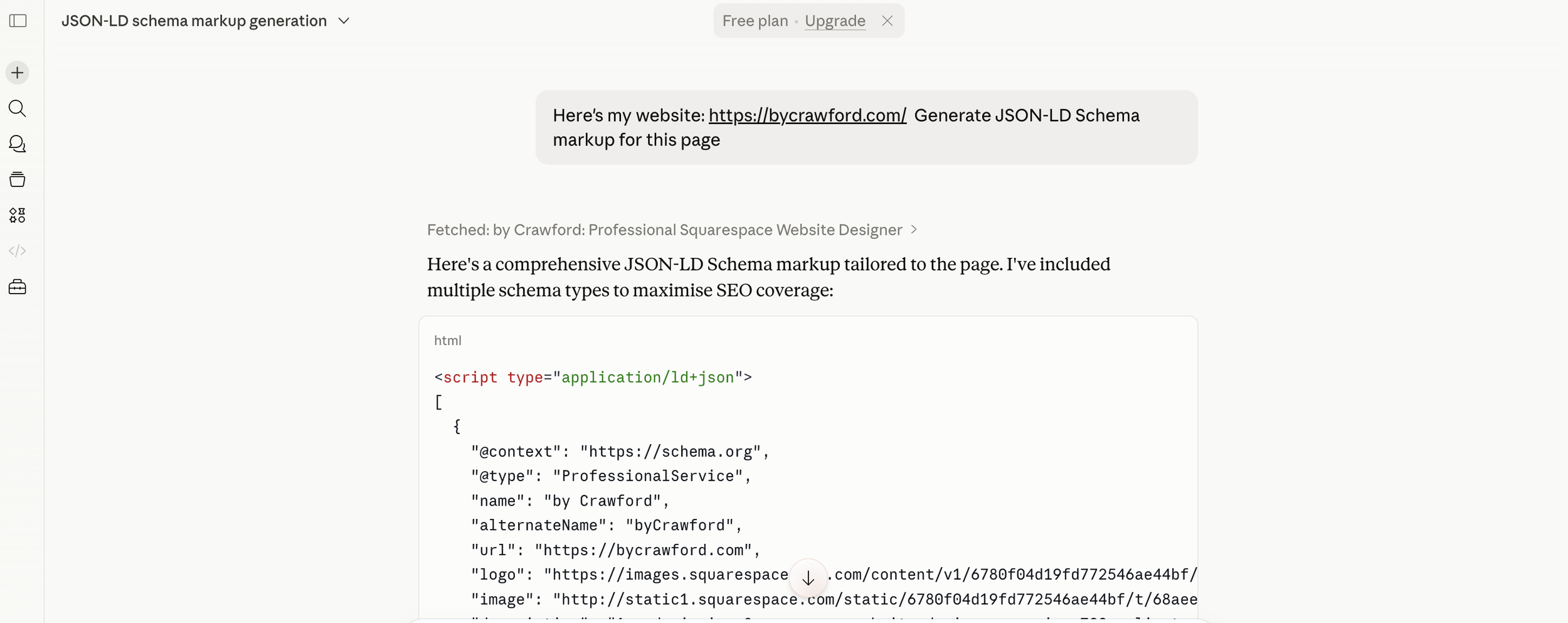 Generating schema markup using Claude AI