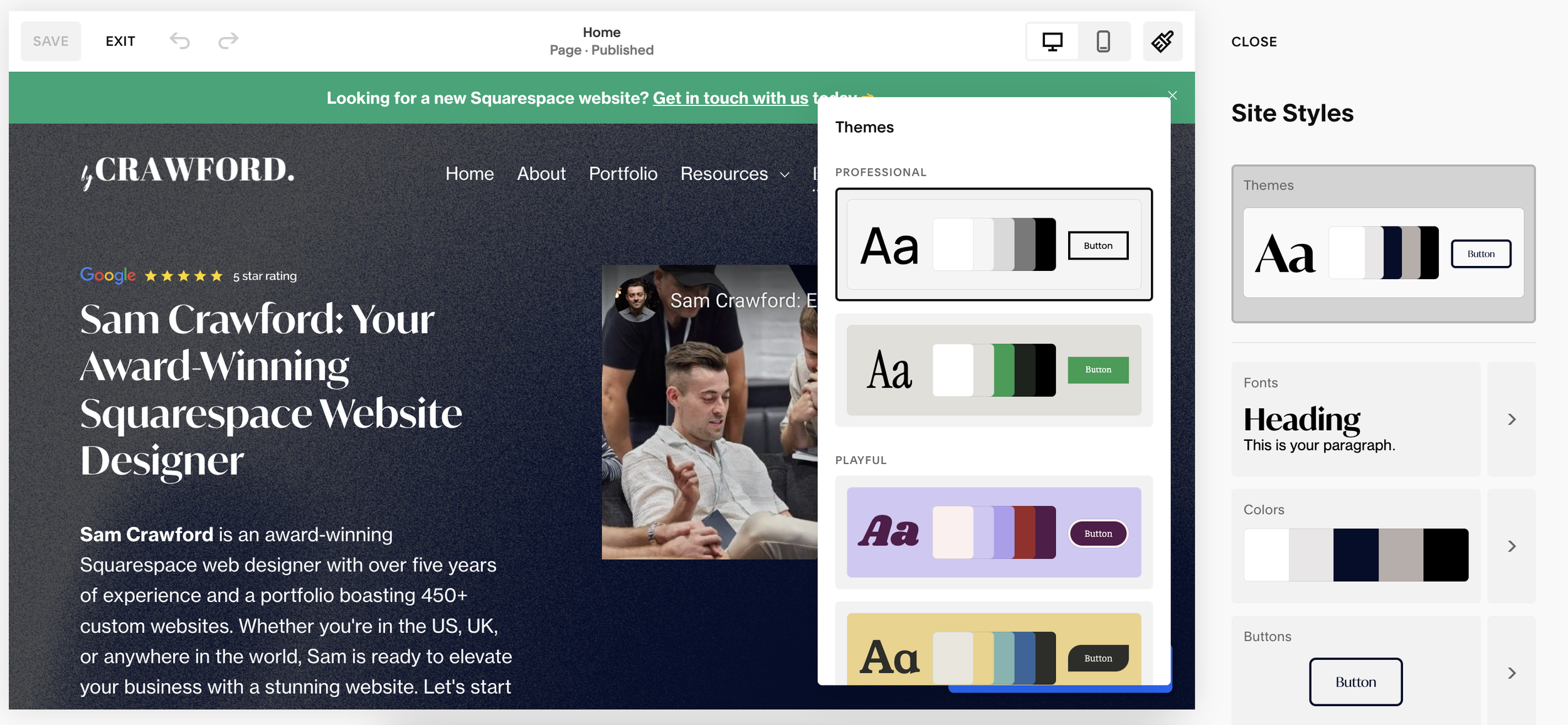 How to Change Squarespace Site Themes — by Crawford