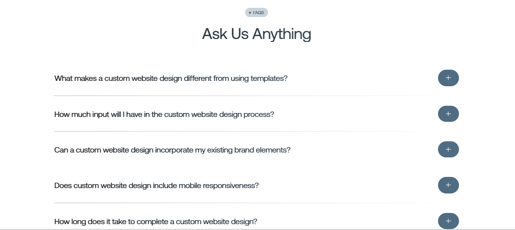 FAQ Sections on Every Key Page