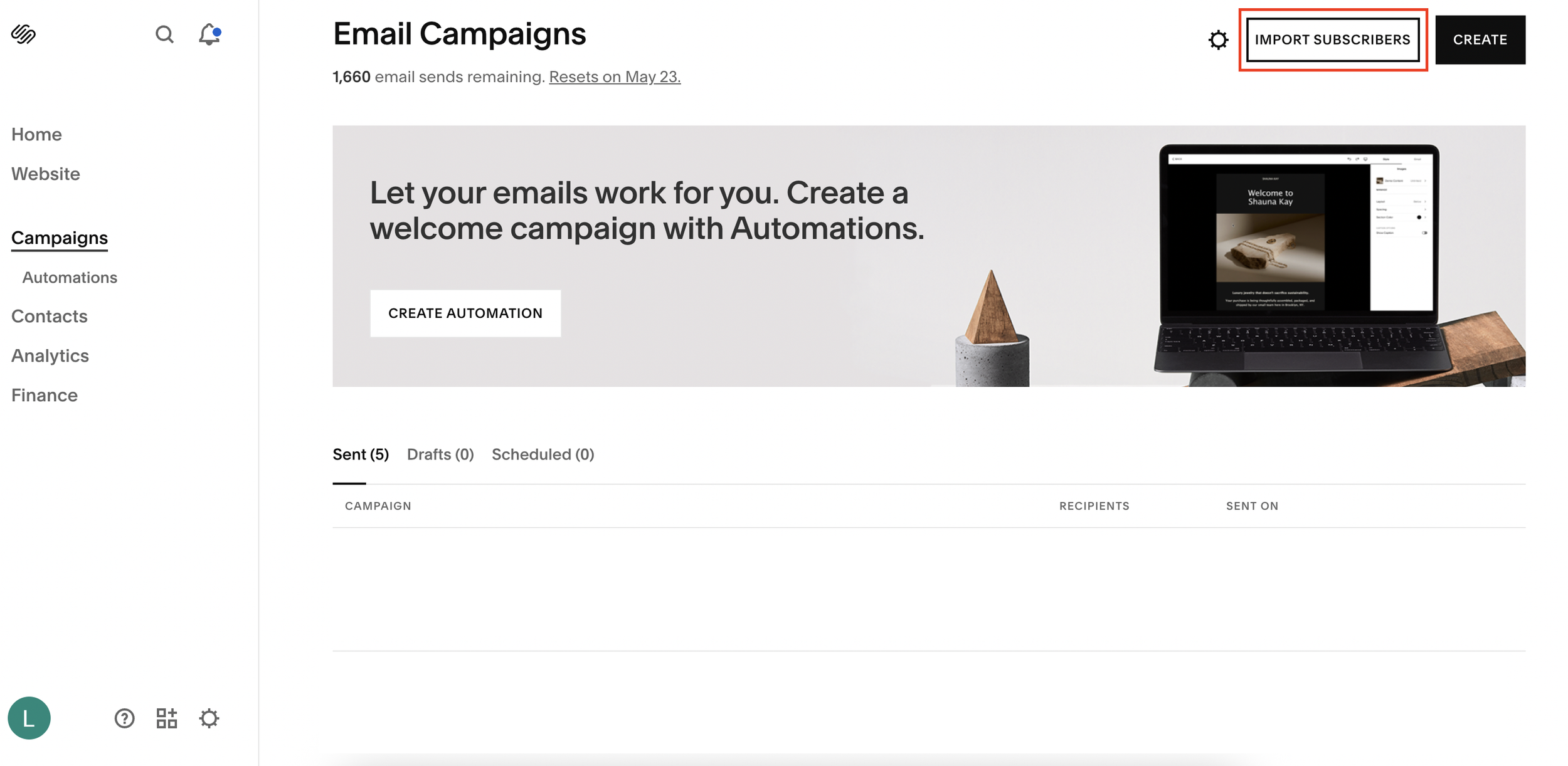 Set up a mailing list on Squarespace