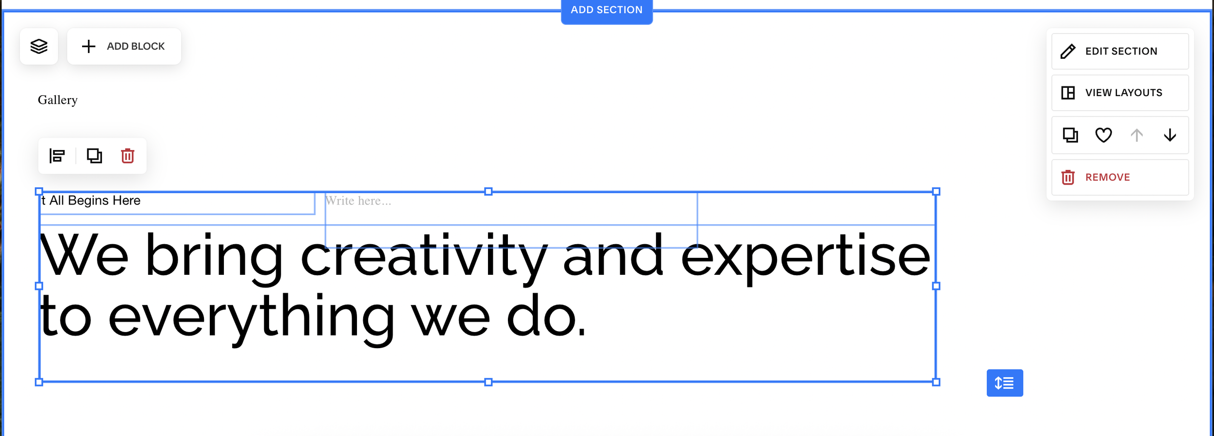 Group and move your content on Squarespace