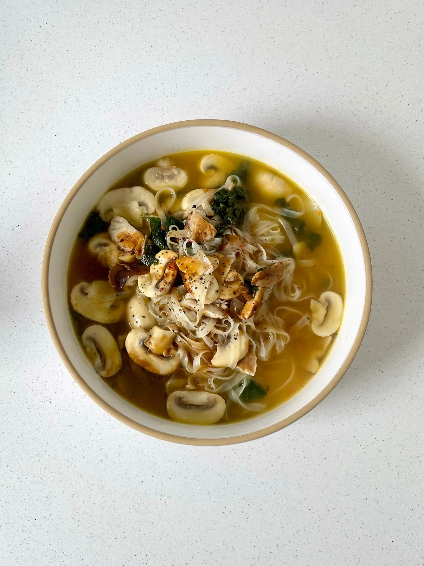As the seasons change, it&rsquo;s the perfect time to pause and reset. The past few weeks have been full on for me both personally and professionally, so today I took a moment to slow down and make this nourishing mushroom noodle soup.

Made with hom