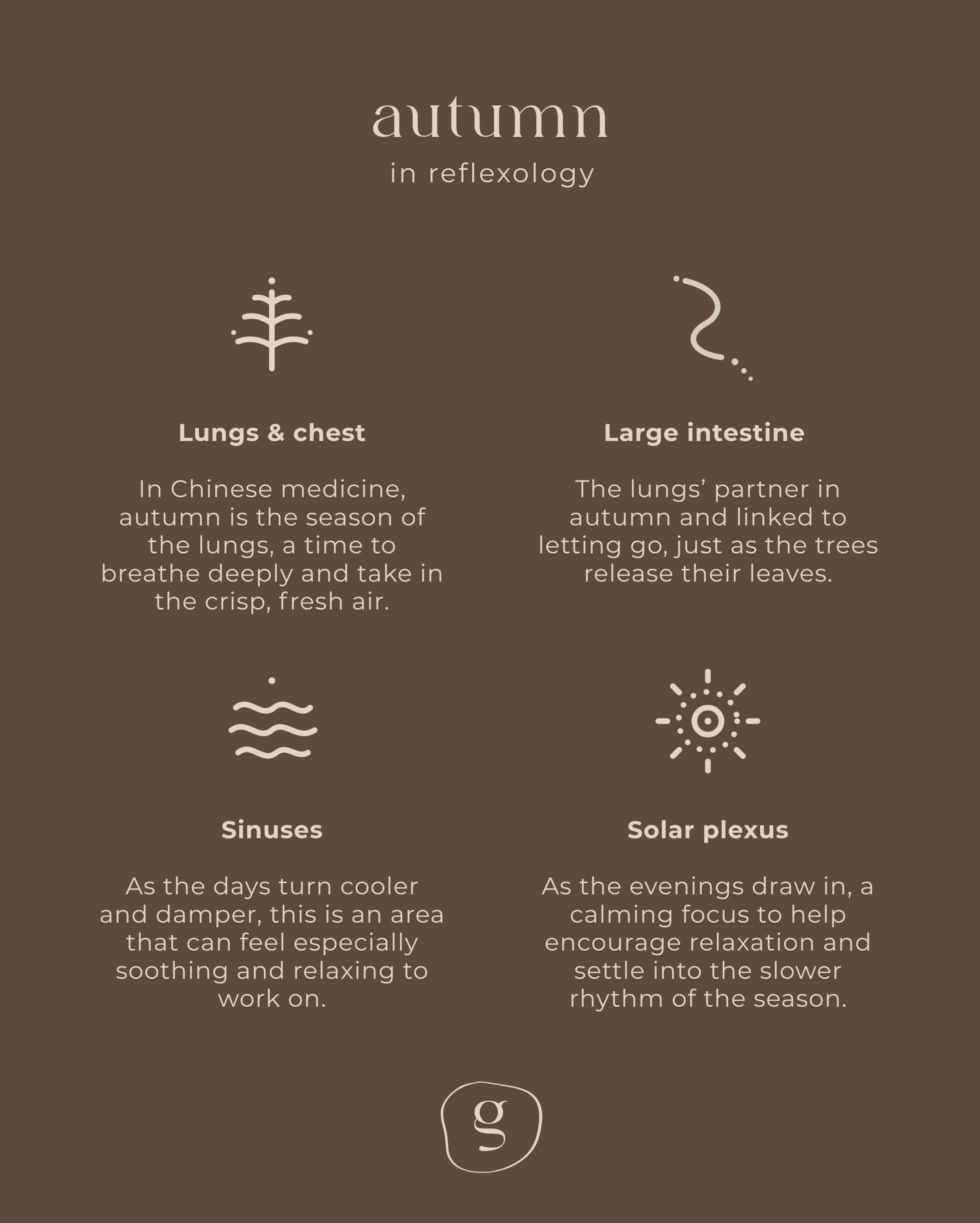 At its heart, reflexology is a gentle, holistic practice that works with the body&rsquo;s natural rhythms to help restore a sense of balance and renewed energy.

As the seasons change, reflexology sessions can also adapt to meet you where you are. Pe