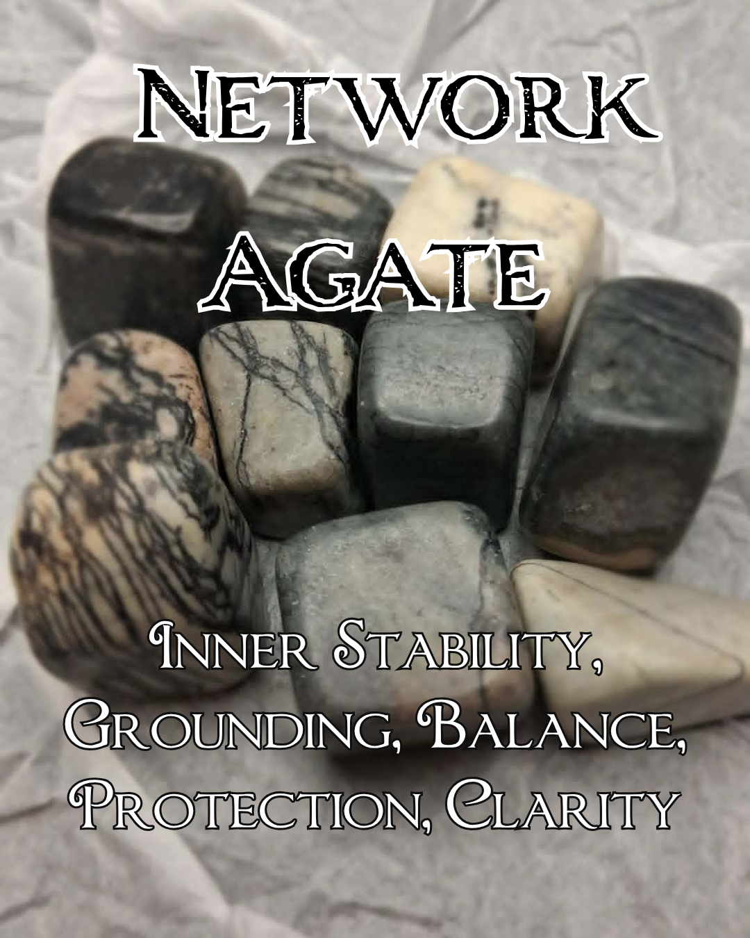Black Network Agate Tumbled Stone – Stone of Inner Stability