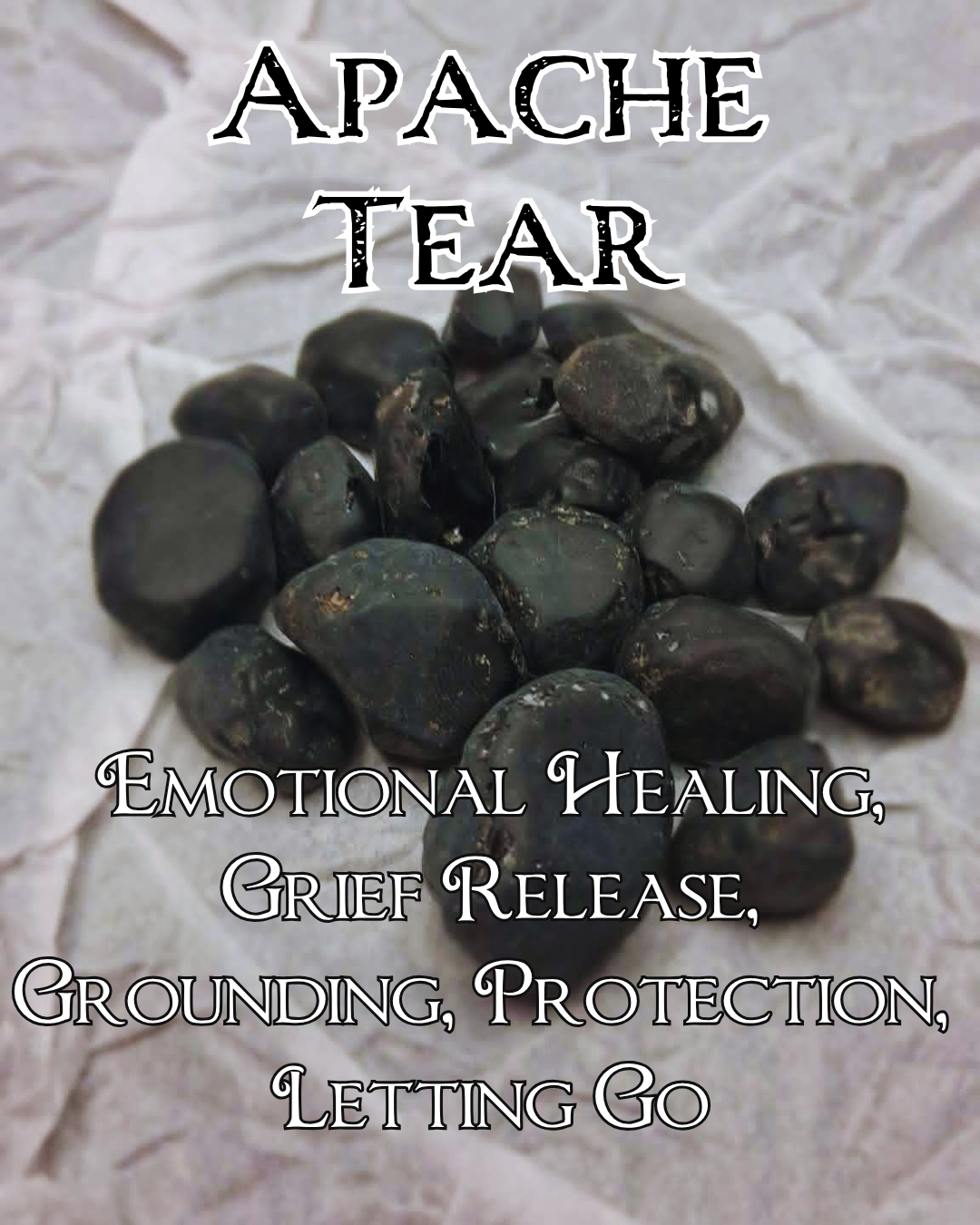 Apache Tears Tumbled Stone – Stone of Emotional Healing & Grief Release