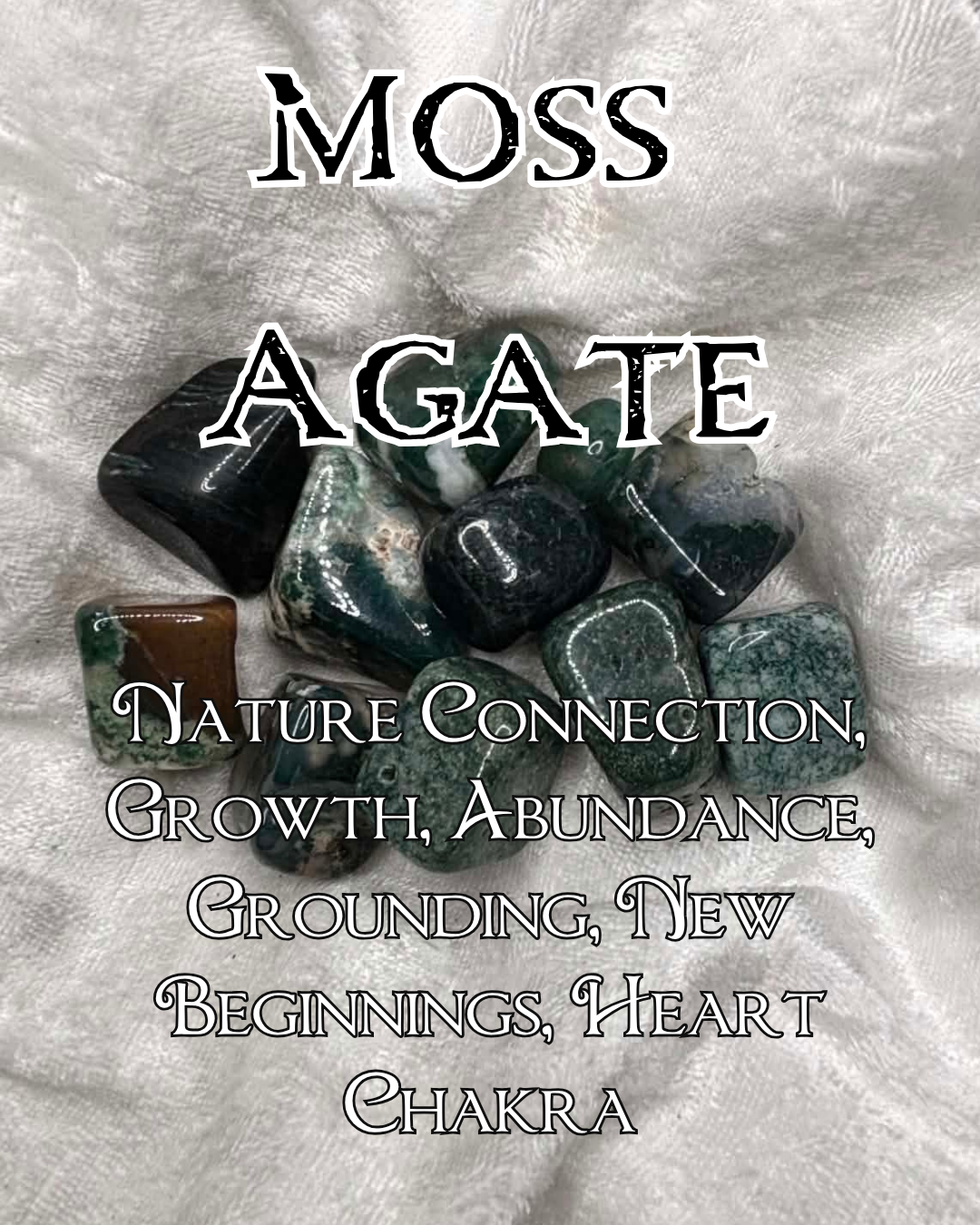 Moss Agate Tumbled Stone – Stone of Growth & Nature Connection