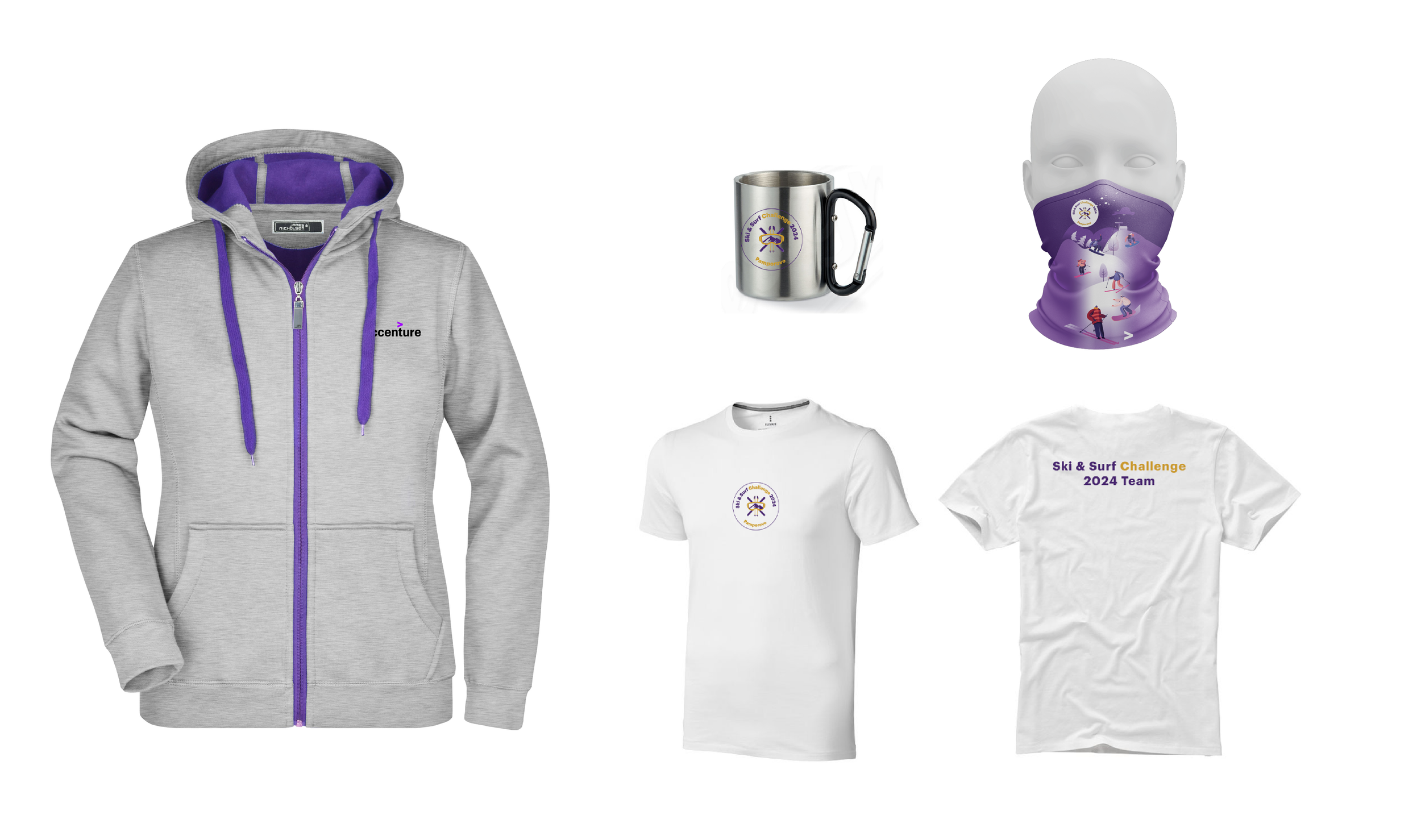 Accenture branding of “Ski & Surf” event