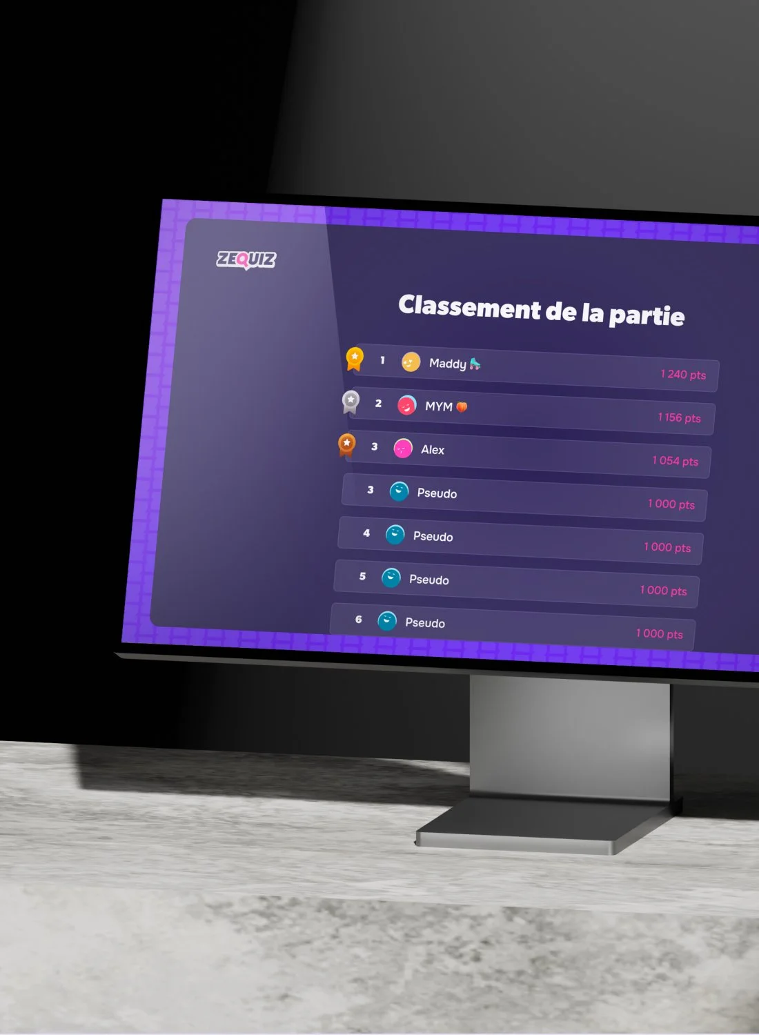 Écran de jeu ZeQuiz