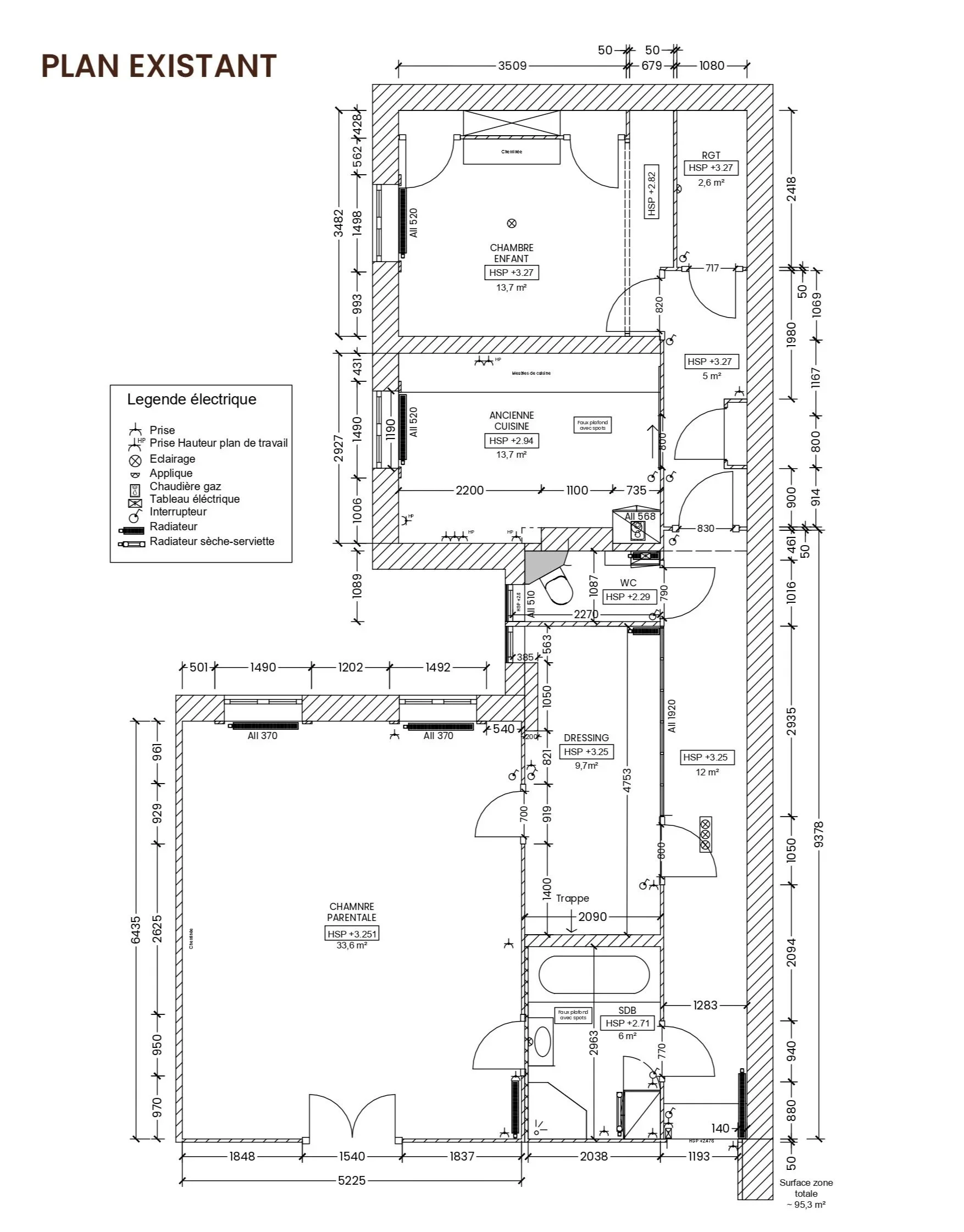 Rénovation appartement Lyon France plans techniques