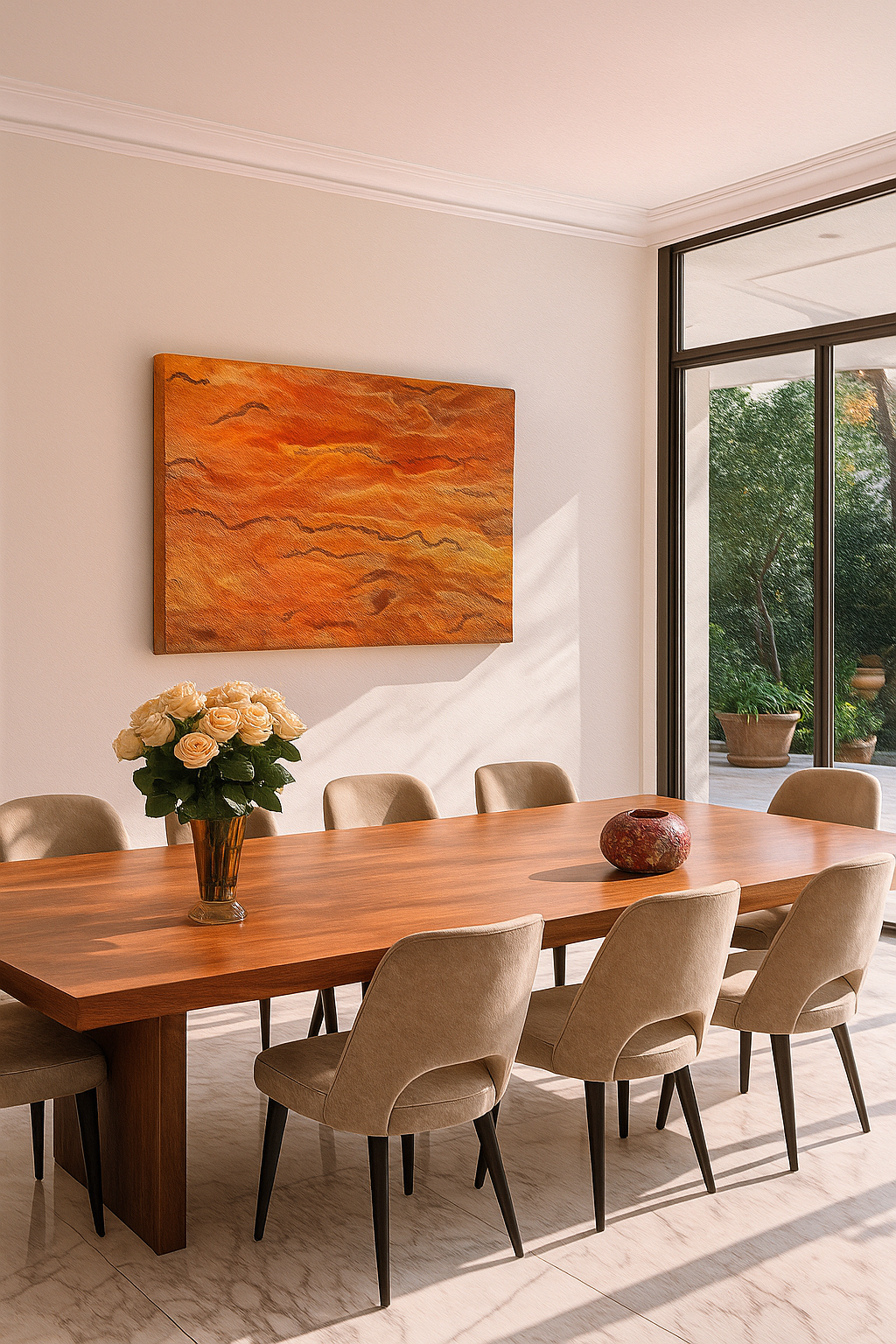 opvallend maar toch rustgevend akoestisch wandpaneel, kunstwerk in vilt, handgemaakt