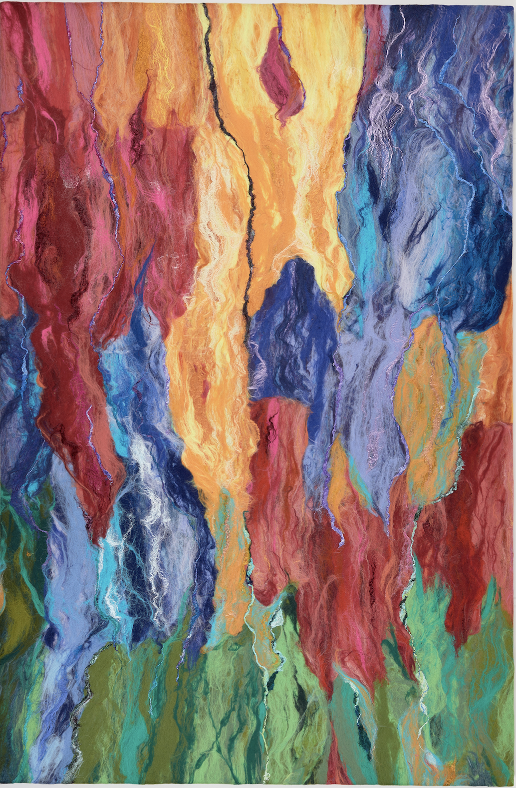 duurzaam akoestisch paneel, kunstwerk in vilt, handgemaakt, eyecatcher