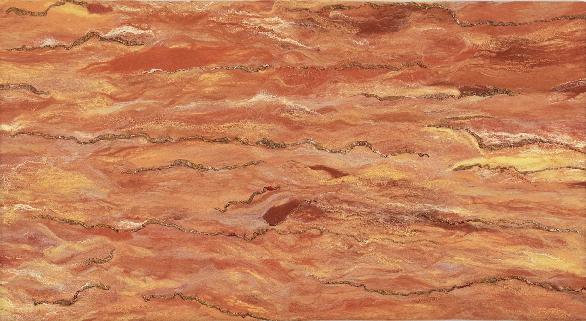 opvallend maar toch rustgevend akoestisch wandpaneel, kunstwerk in vilt, handgemaakt