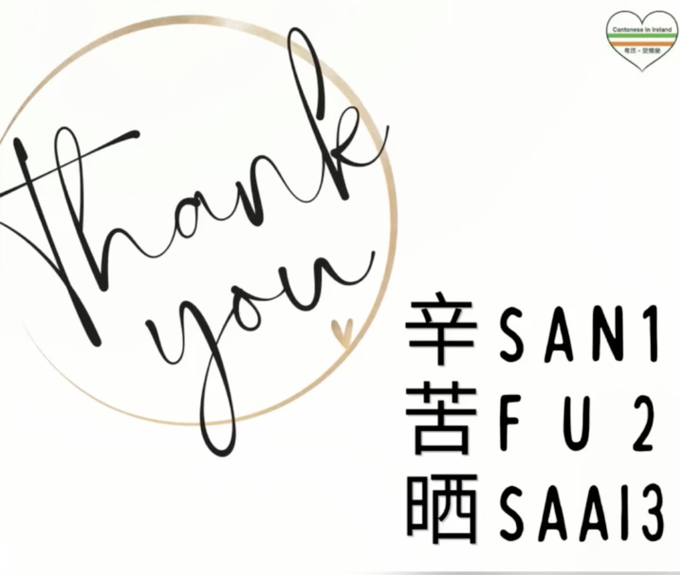 Weekly Cantonese: san1 fu2 saai3 每週廣東話：辛苦晒