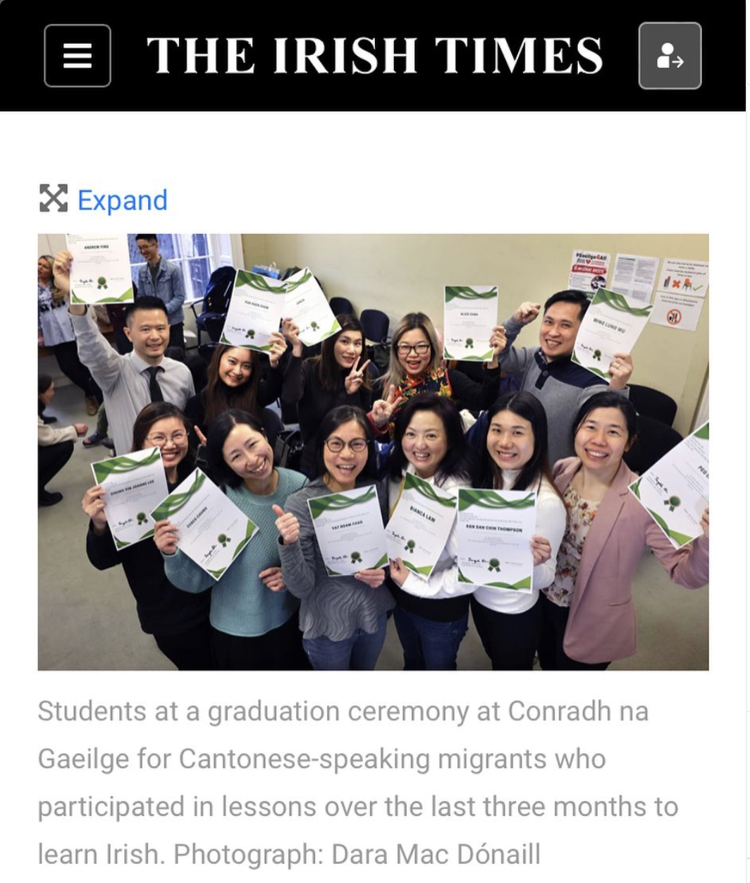  Irish Course for Beginners Graduation 2023