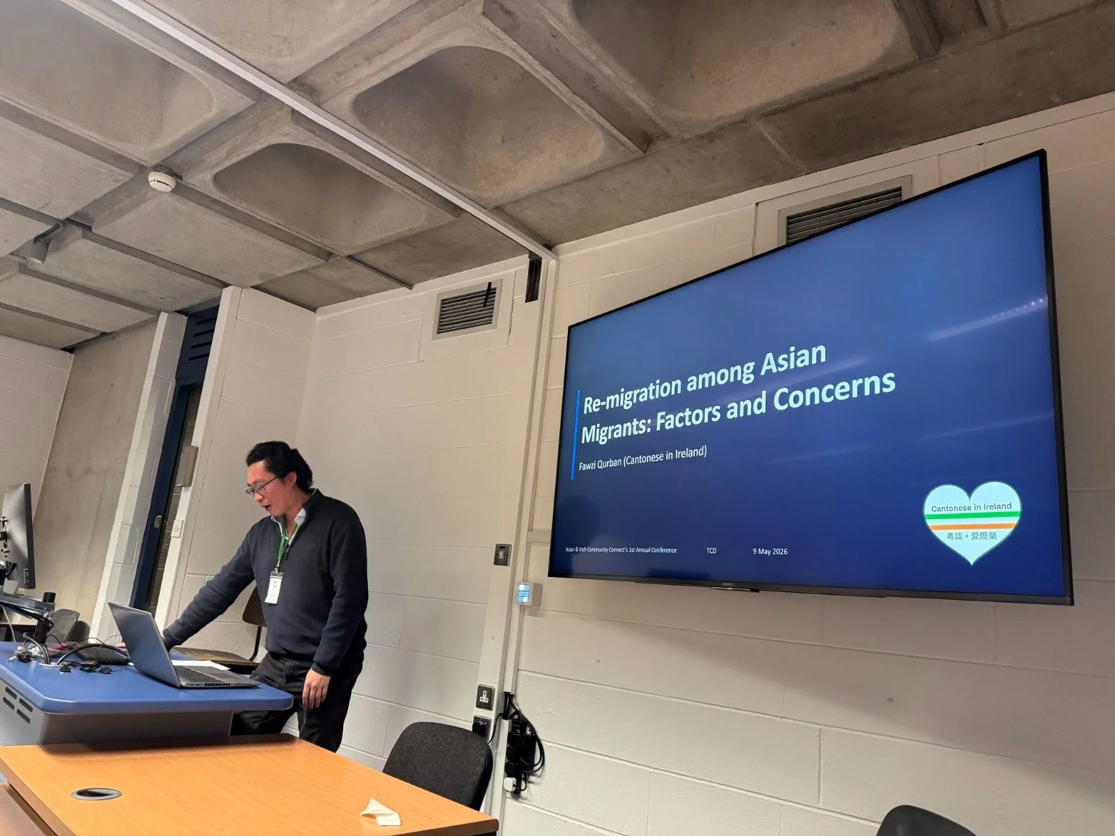 Fawzi Qurban and Max Yu, both professors and committee members, presented at the Asian &amp; Irish Community Connect Conference hosted by the Trinity Centre for Asian Studies and Trinity College Dublin). Their work highlighted often overlooked Asian 