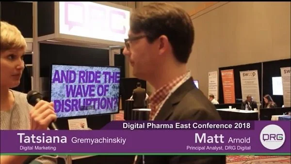 Tatsiana Gremyachinskiy speaking at the Digital  Pharma East Conference in Philadelphia, 2018