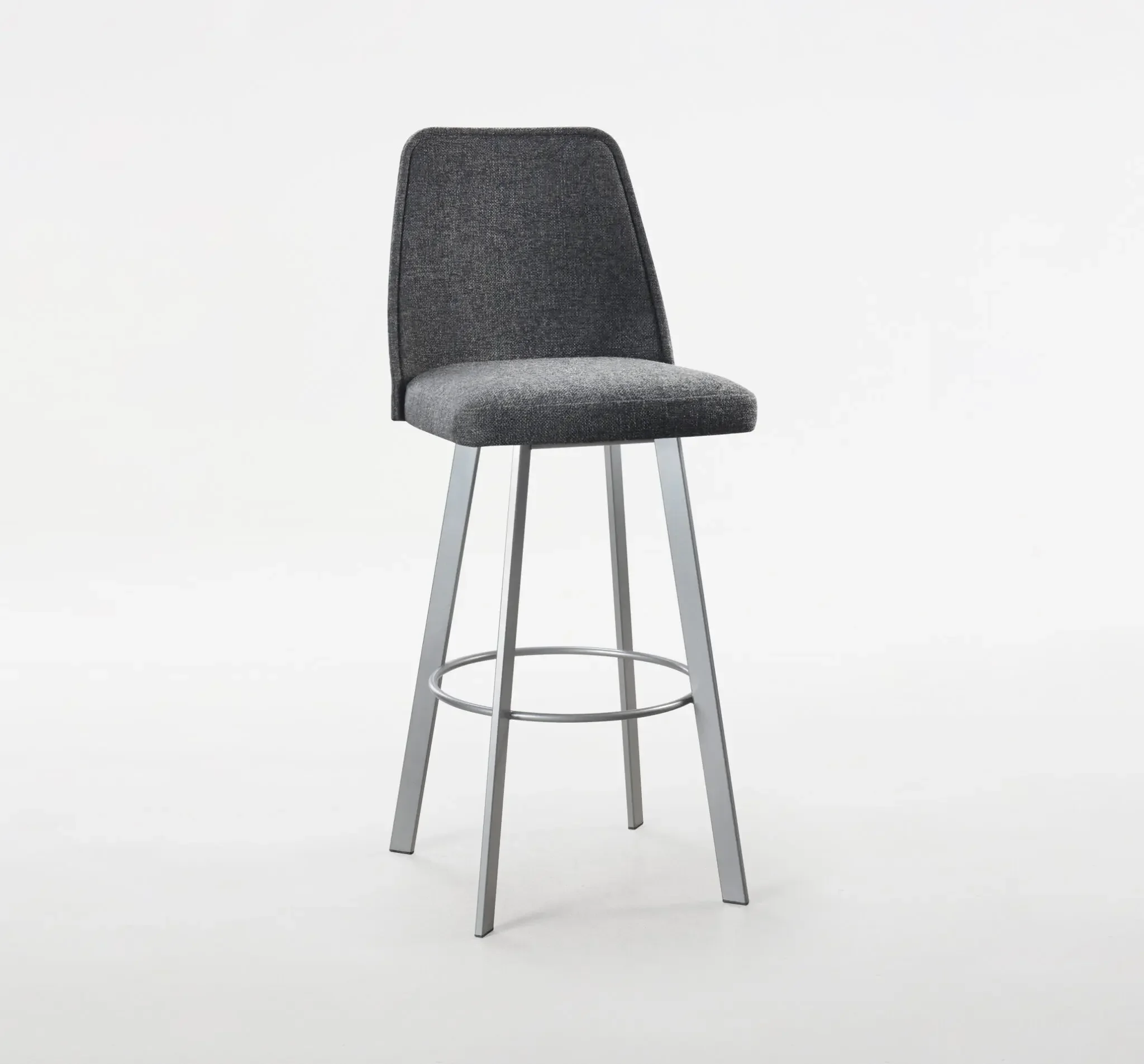 Sofia Stool in grey fabric upholstery – front view