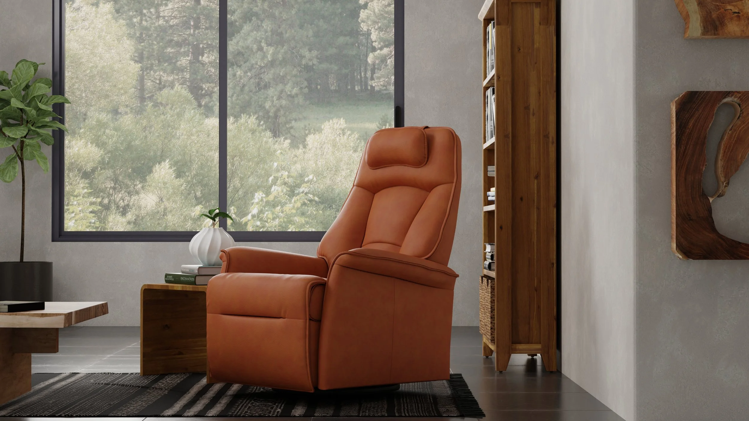 Fjords Stockholm Recliner in a warm-toned living room setting