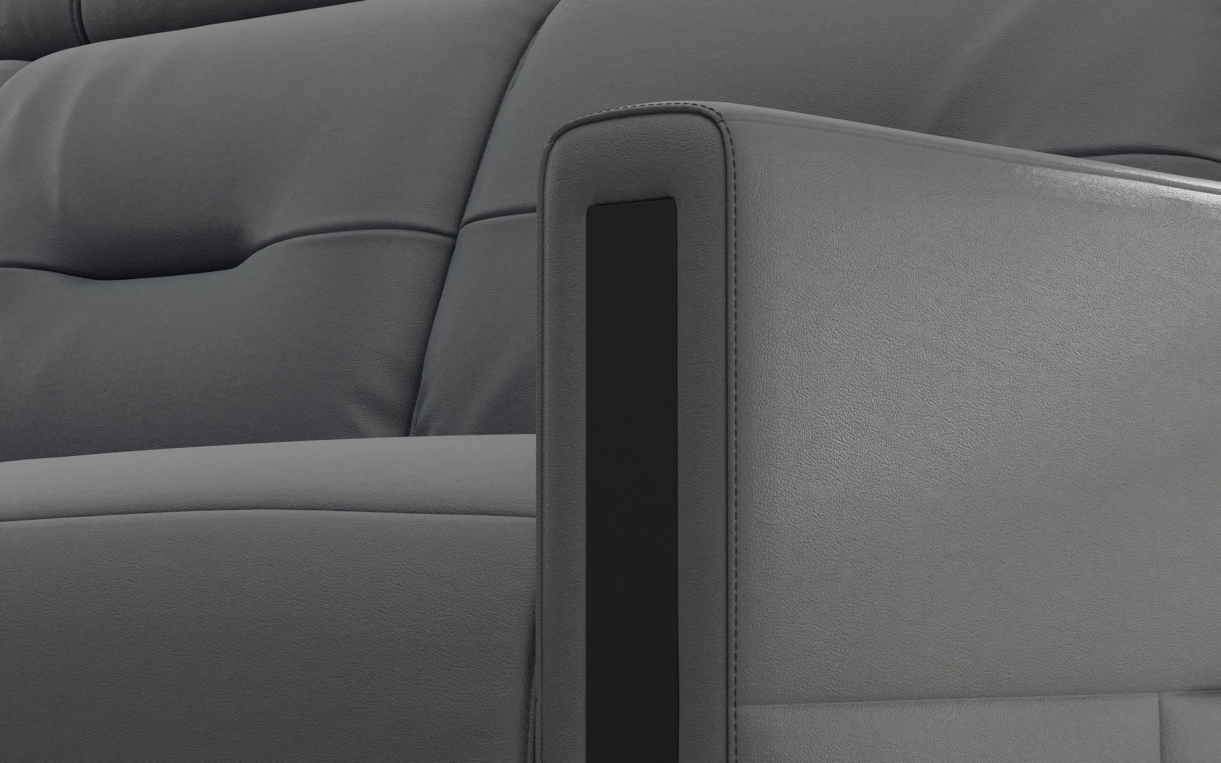 Armrest and cushion detail of Fjords Monte Carlo Sofa in grey