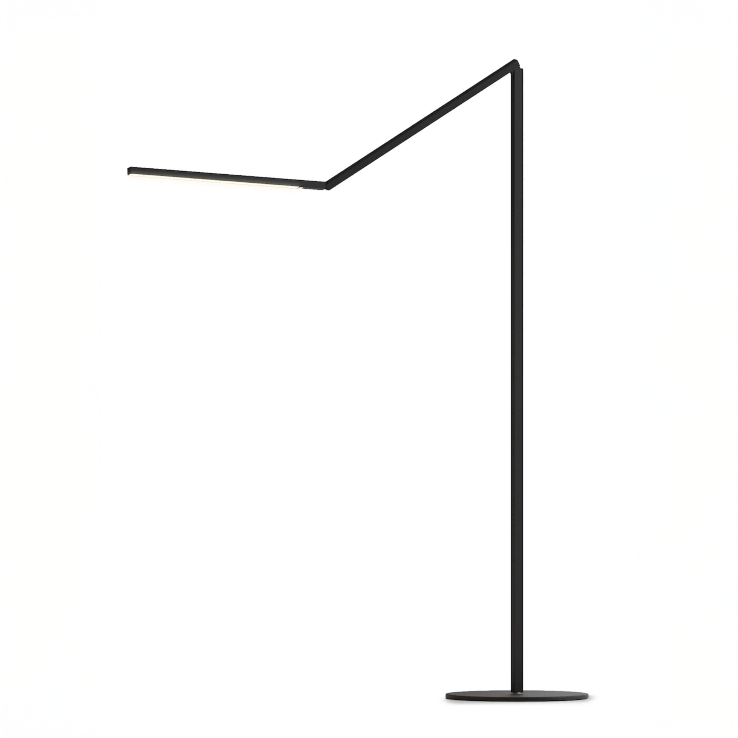 Koncept Z-Bar Floor Lamp in silver finish with slim modern design