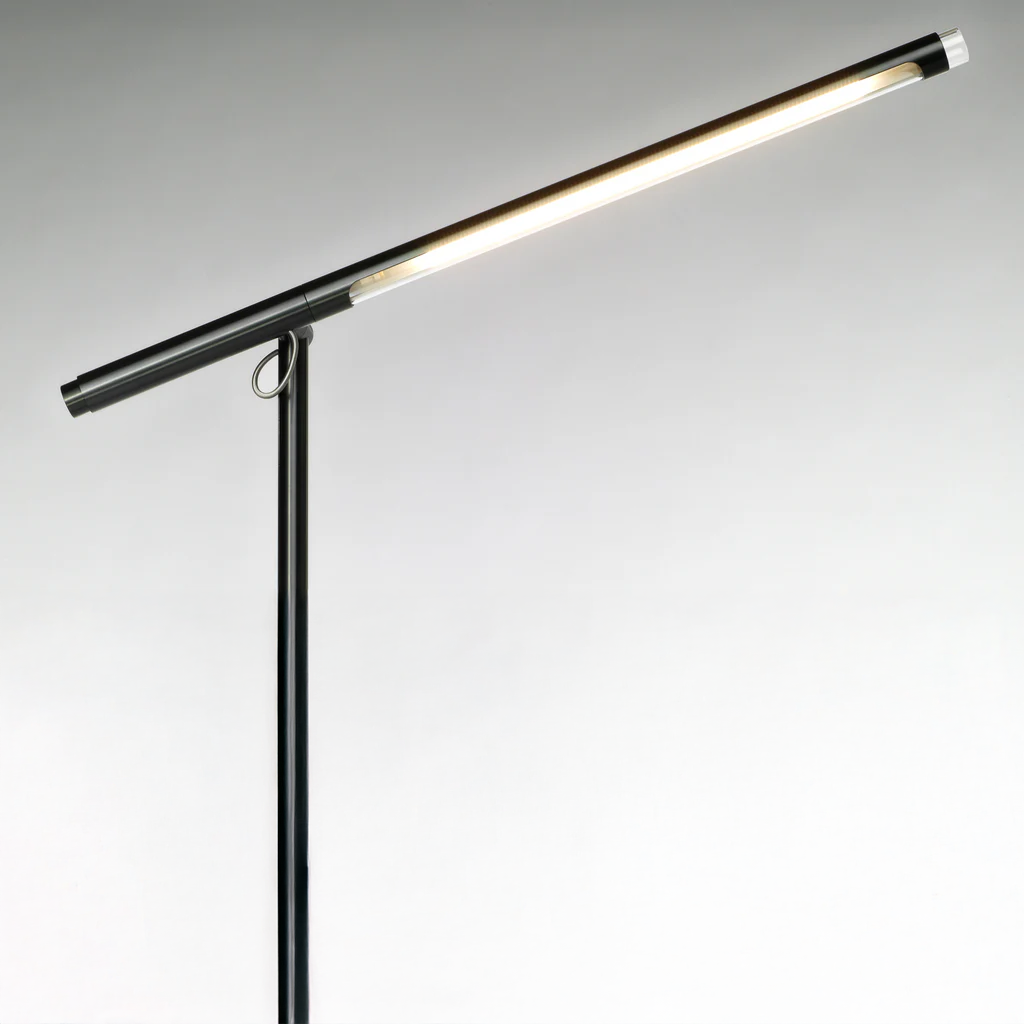 Close-up of Pablo Brazo Floor Lamp head and LED light