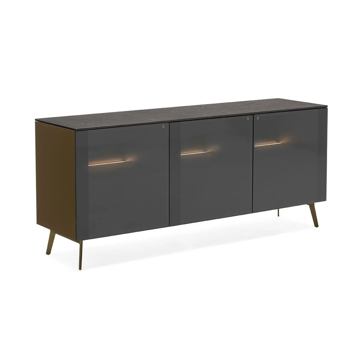 Universal Buffet in matte black finish with slim legs