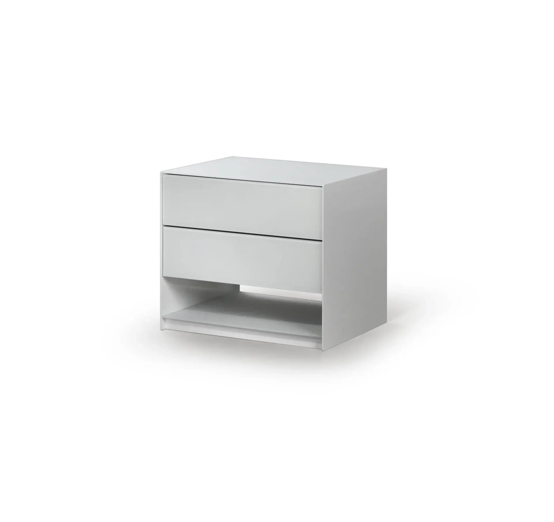 Absolute 2-Drawer Nightstand in white lacquer finish front view