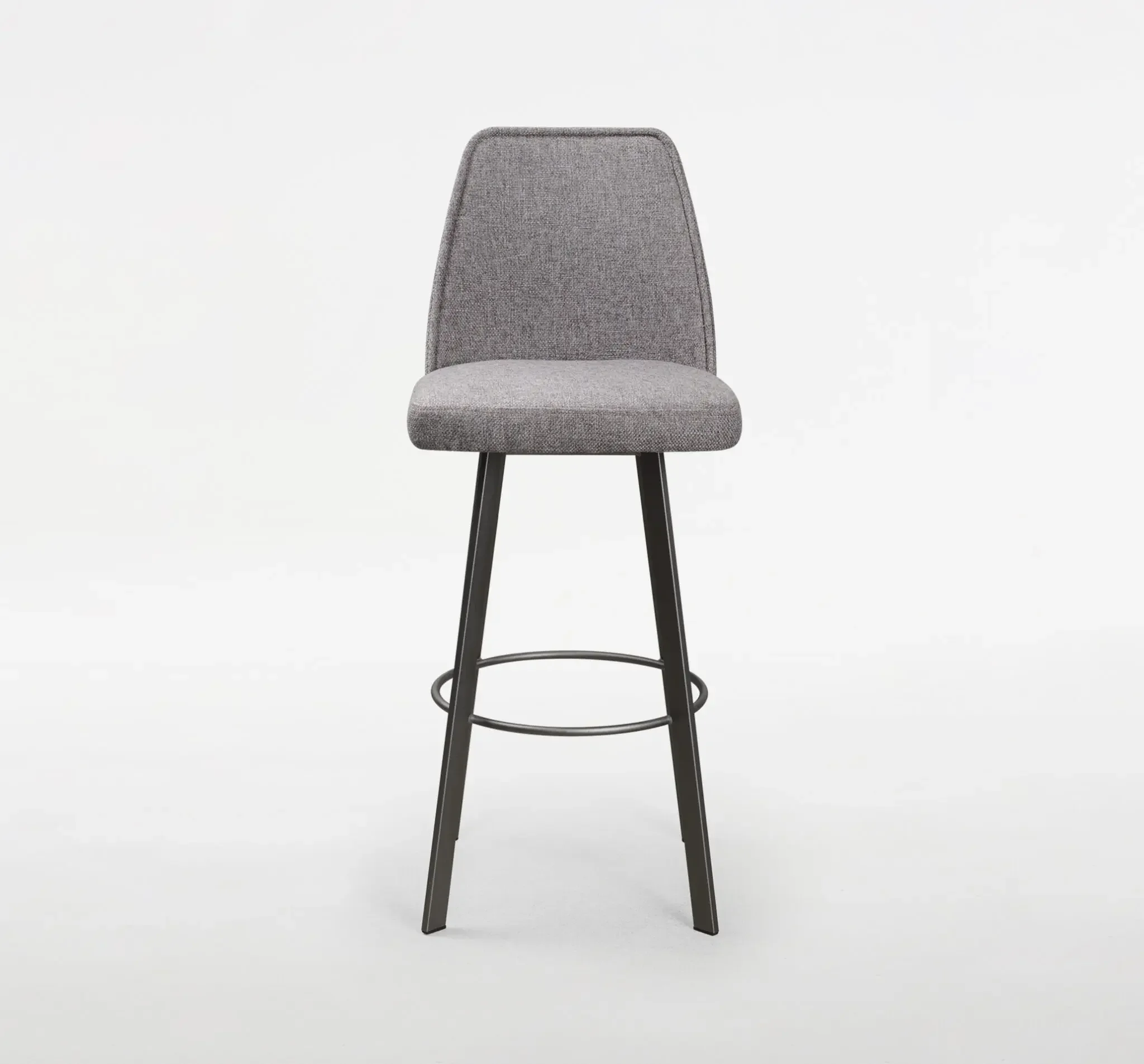 Sofia Stool in grey upholstery – angled view
