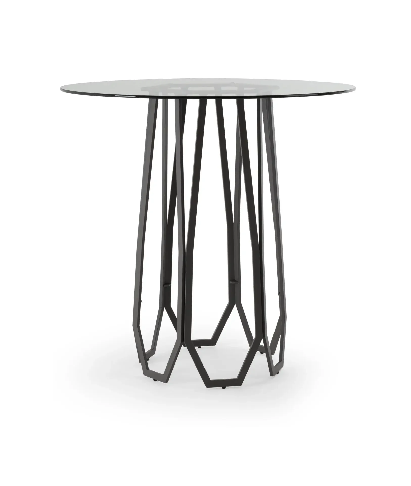 Close-up of the Opal Counter-Height Table showcasing the round tabletop and sleek edge