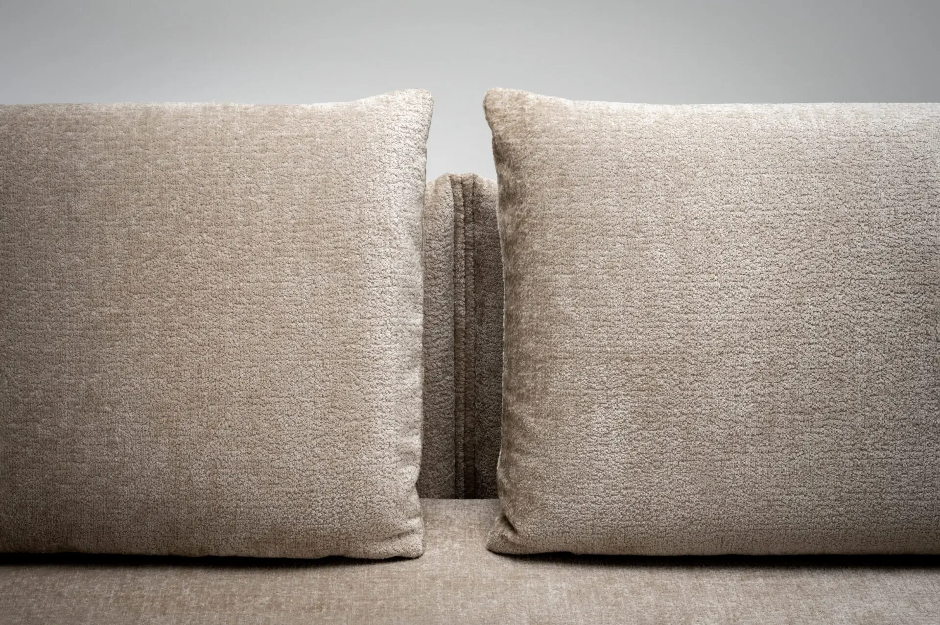 Close-up of backrest cushions and fabric detail on Trica Le Beaumont Sofa