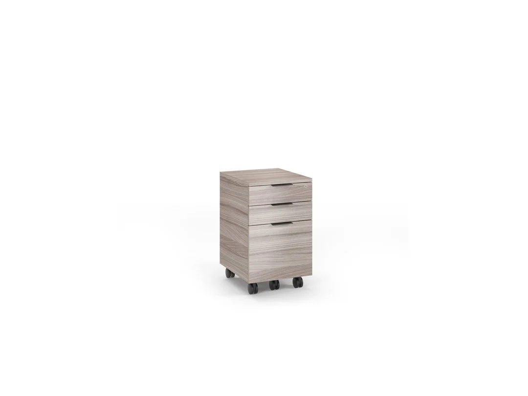 Sigma mobile file pedestal in light wood finish with three drawers on wheels