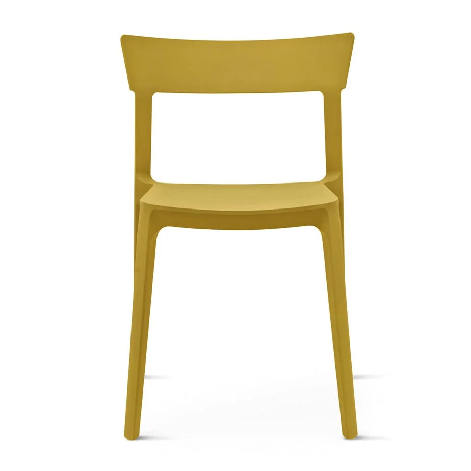 Calligaris Skin Chair in mustard yellow, rear view