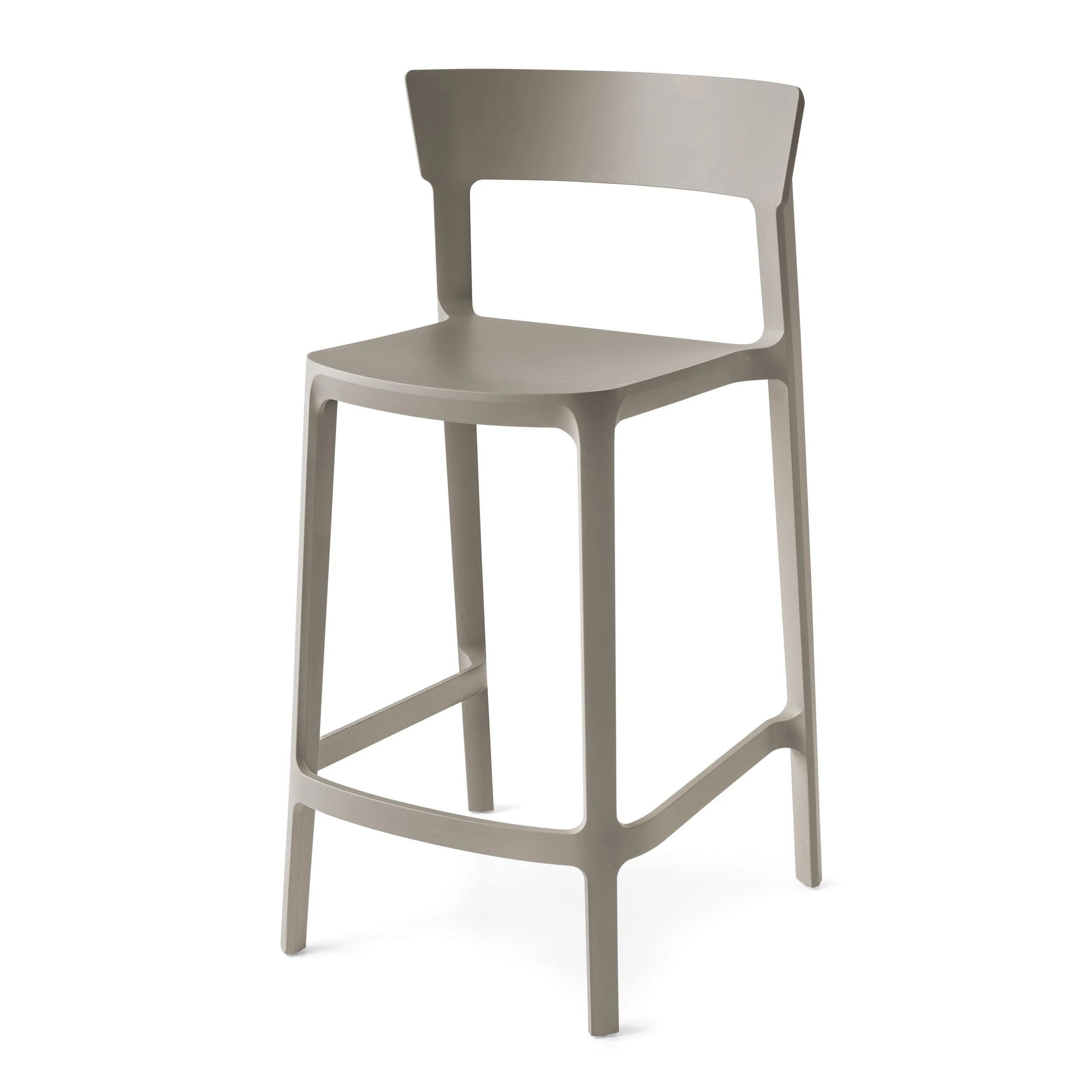 Calligaris Skin Stool in taupe polypropylene, front view