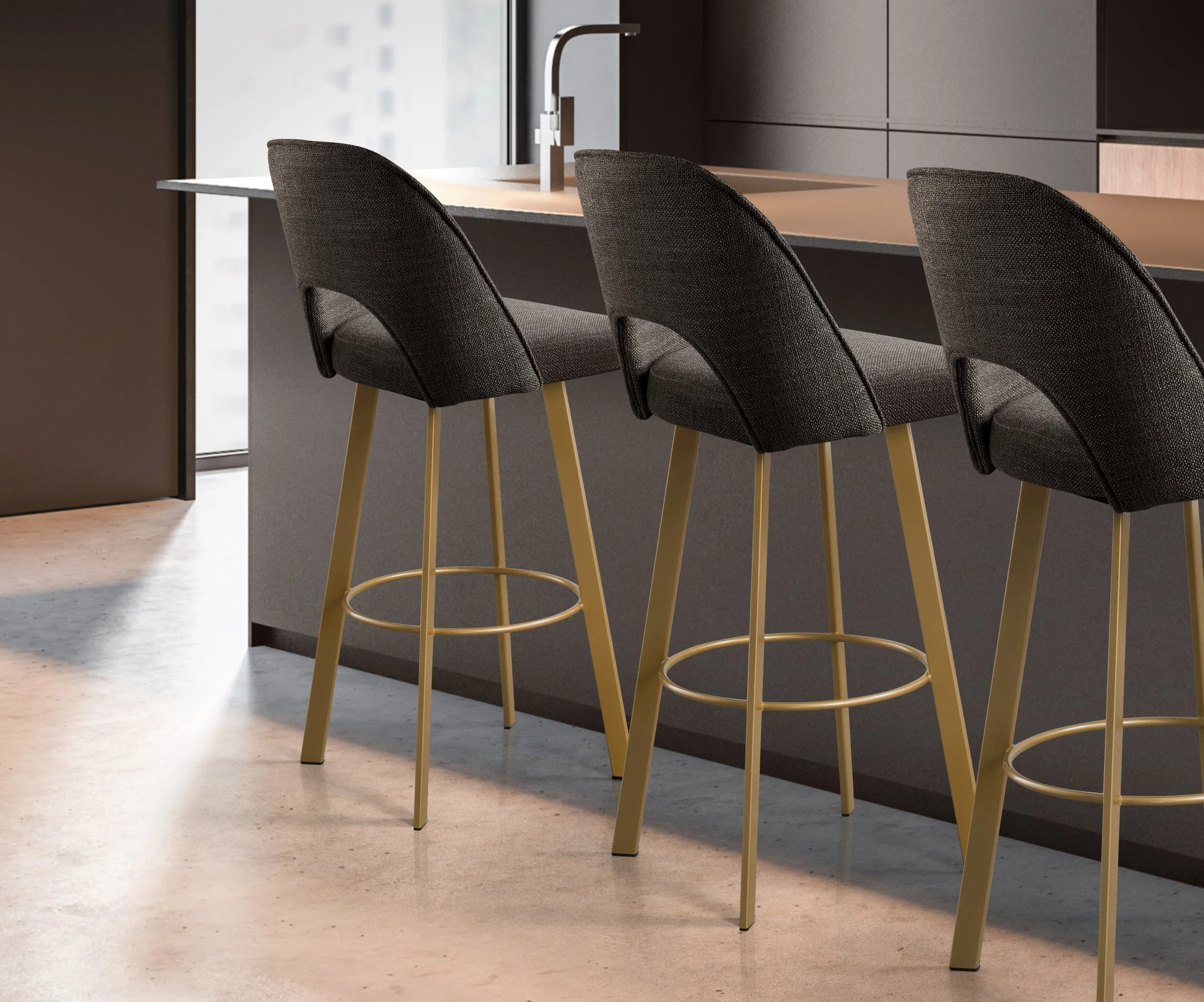 Image of three, contemporary barstools at Houseworks: The Mia from Trica