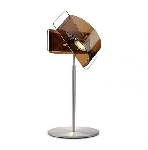 Gloss Table Lamp in amber finish on a round metal base