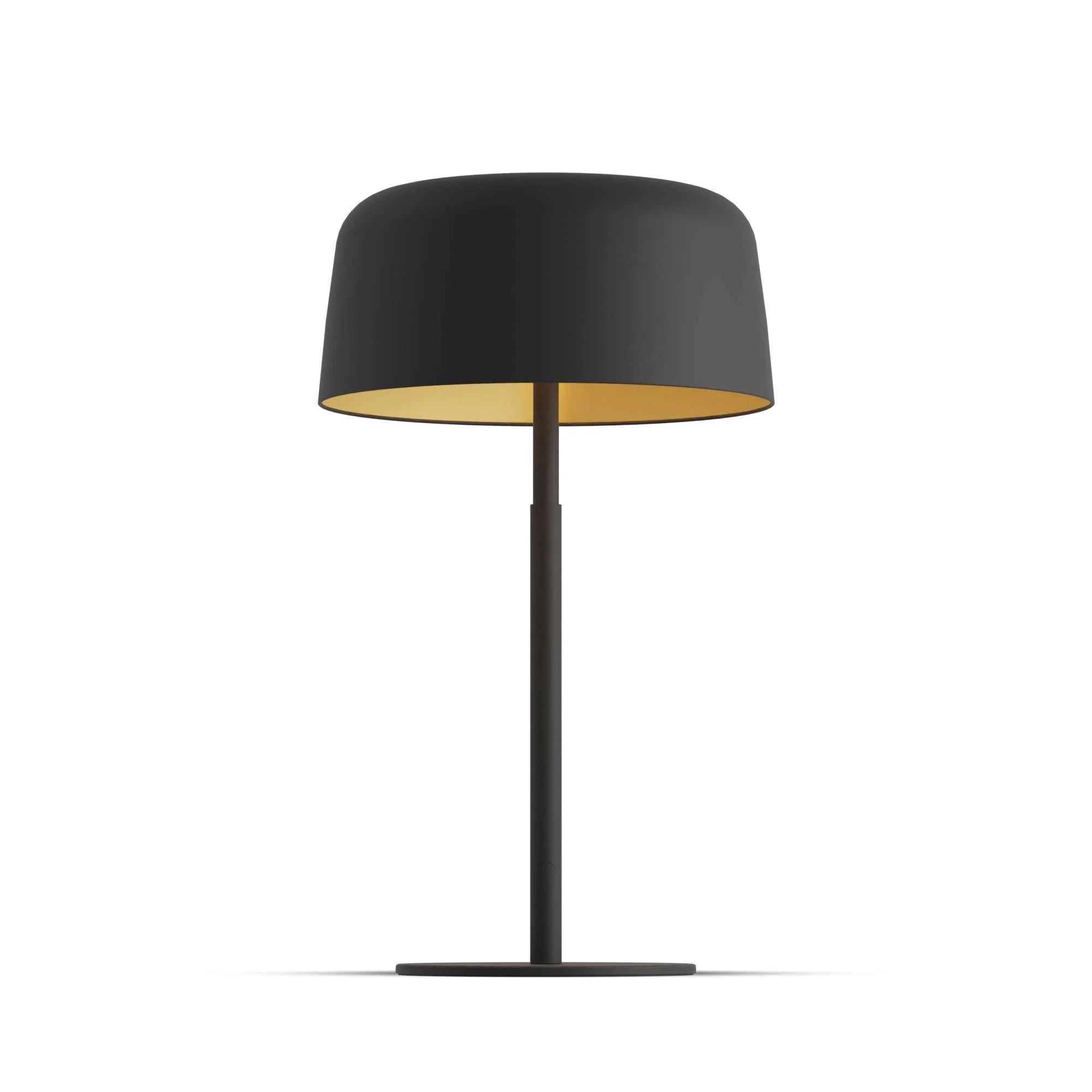 Yurei Lamp in black finish with golden interior shade