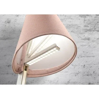 Underside view of Trica Chapo Lamp showing bulb placement and fabric shade interior