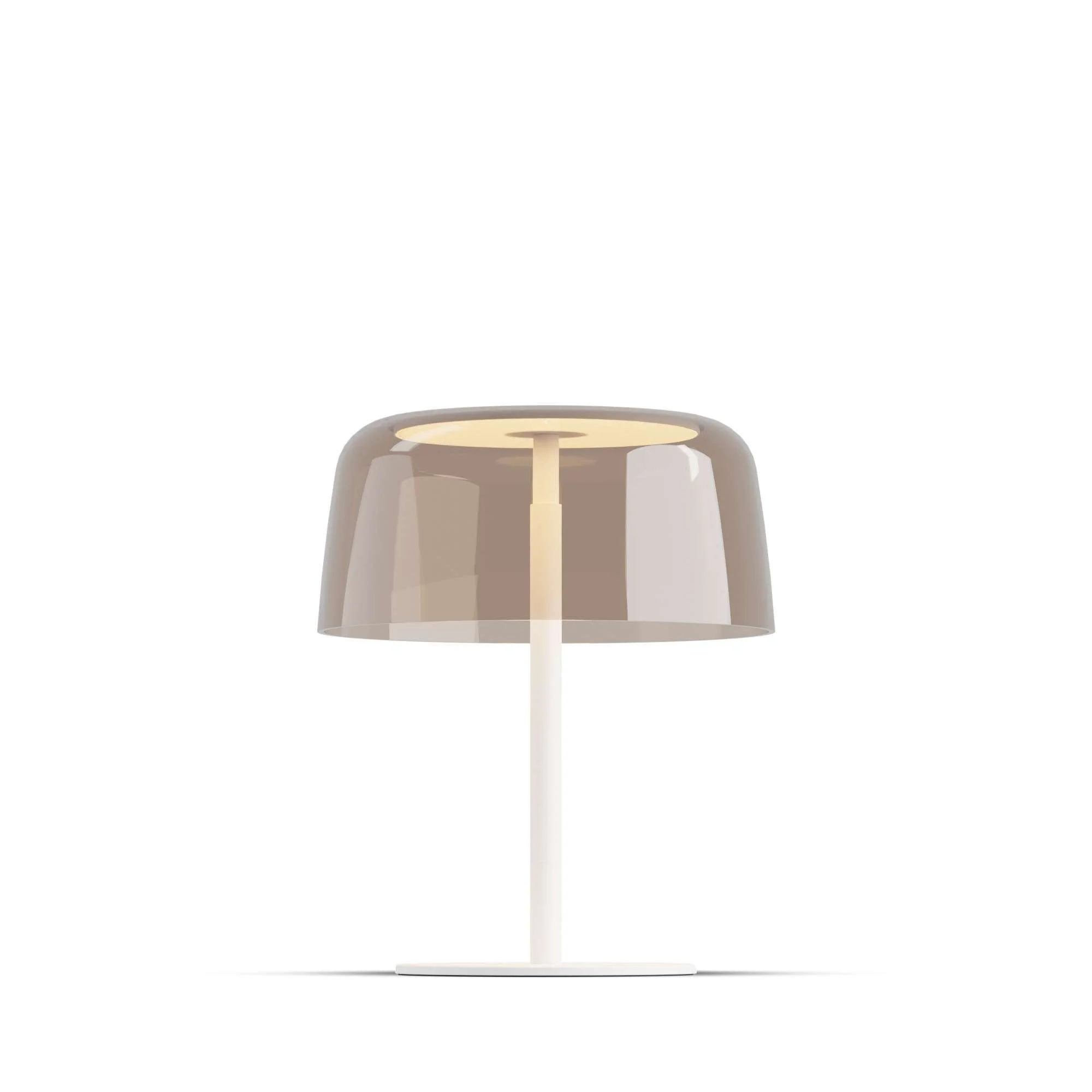 Yurei Lamp in white glass finish with soft ambient glow