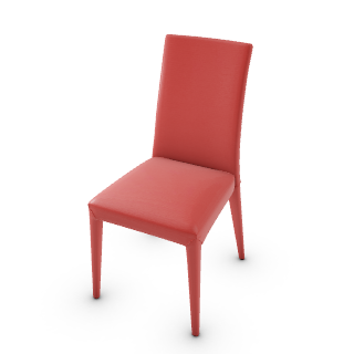 Calligaris Anais Chair in coral leather with sleek modern design