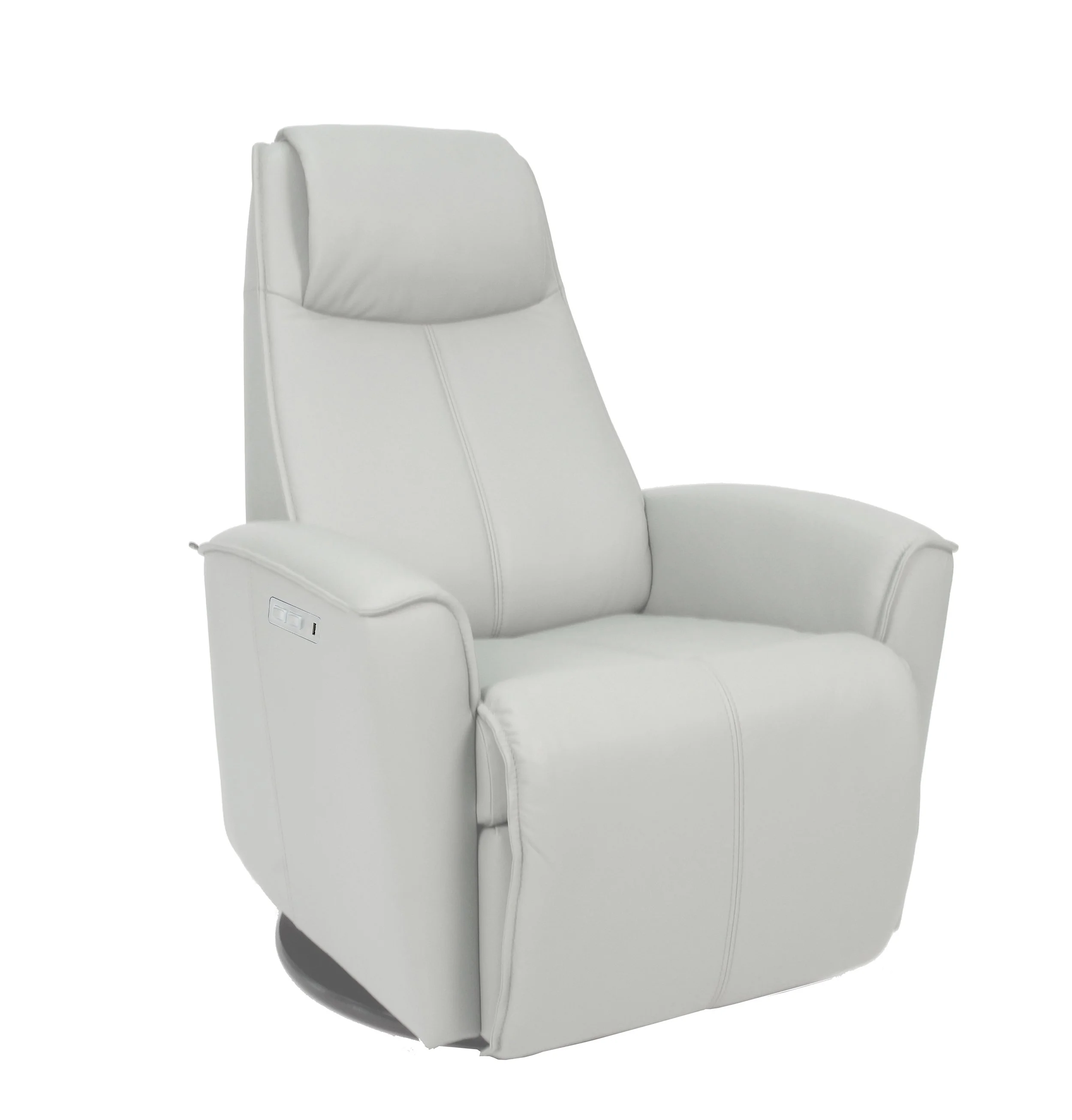 Fjords Urban Recliner in light grey leather upholstery