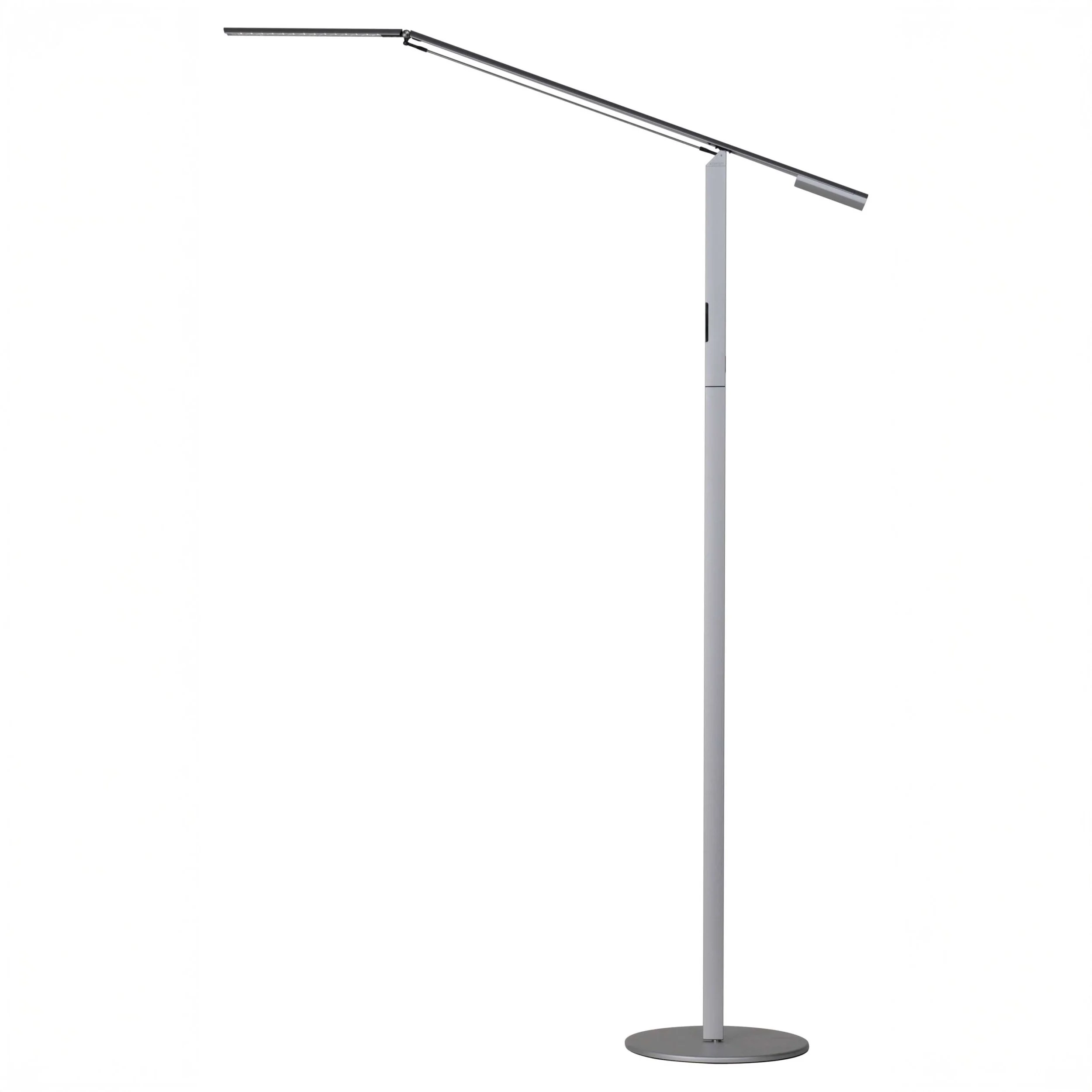 Equo Floor Lamp in silver finish with minimalist base