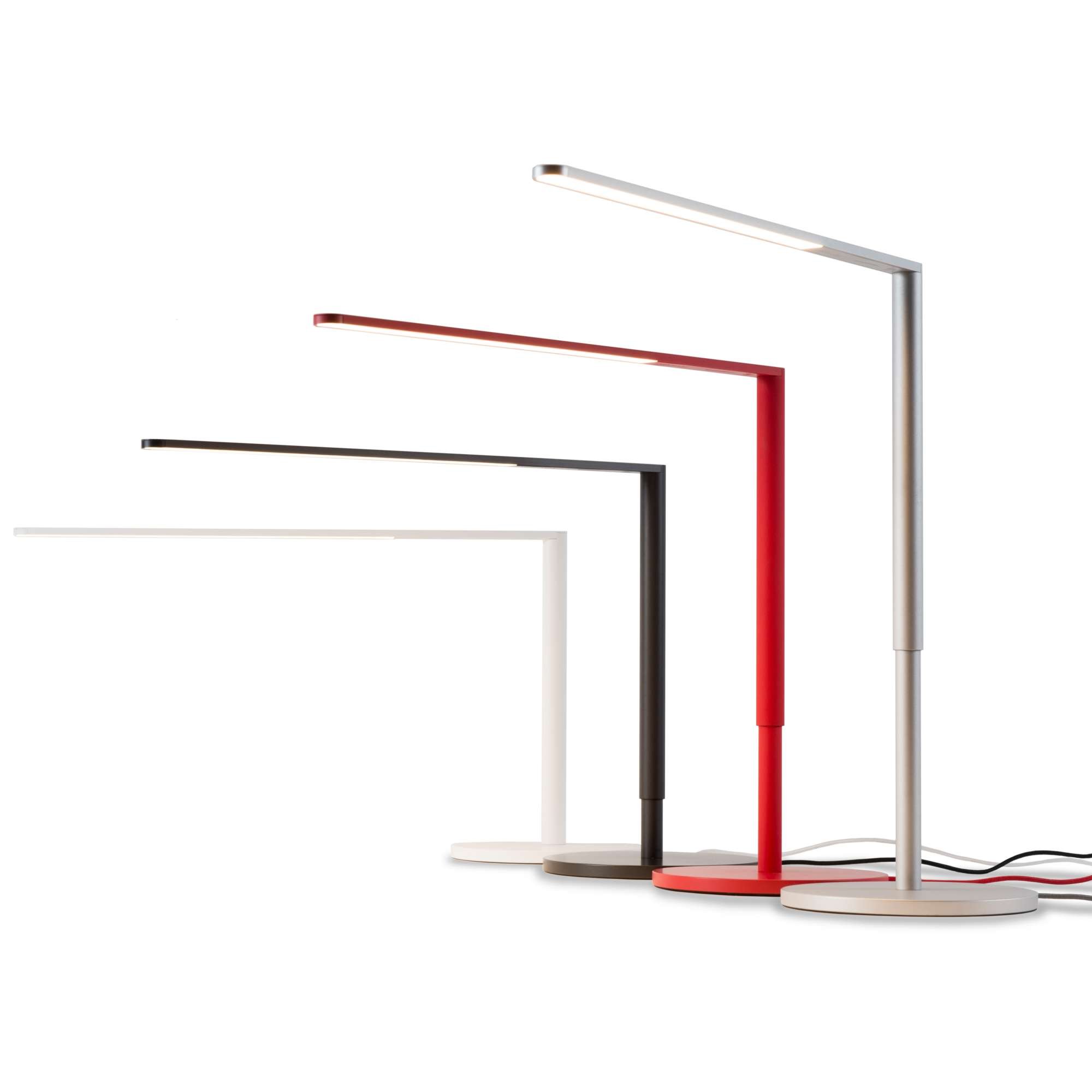 Lady 7 Desk Lamp in multiple finishes (black, white, red, silver)