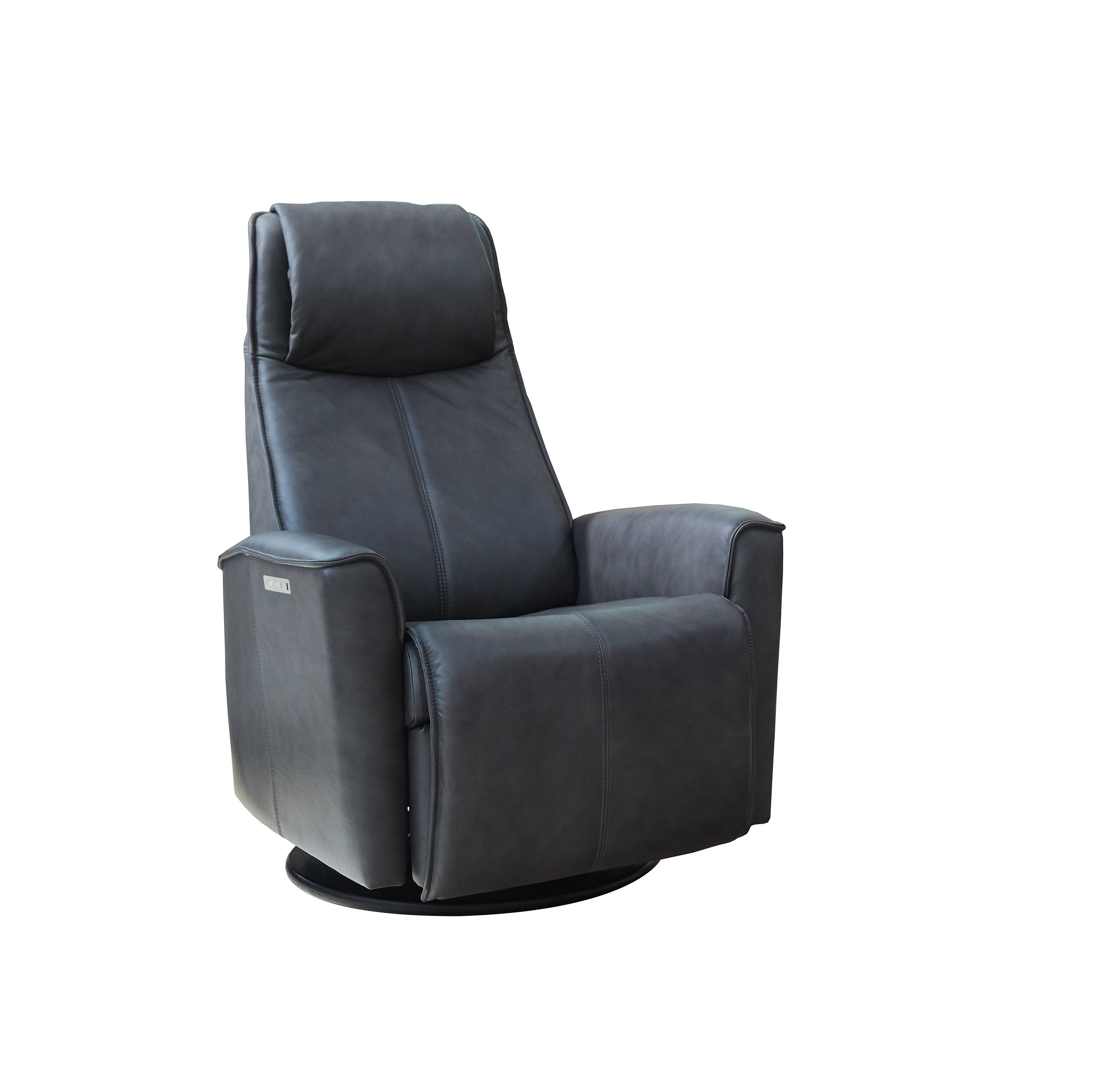 Fjords Urban Recliner in dark grey leather finish