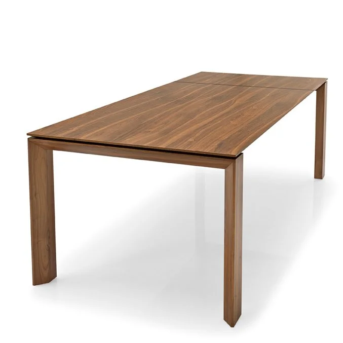 Omnia Table in natural wood finish, front angled view
