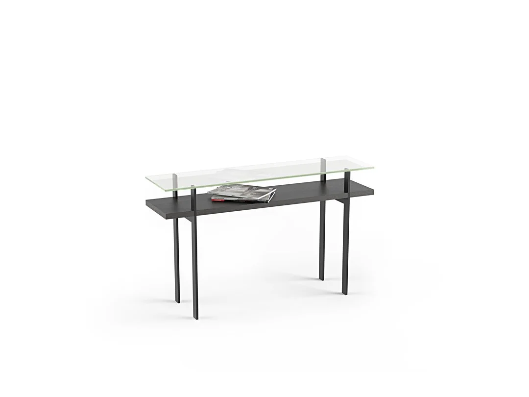 Terrace Console Table styled as an entryway table with magazine on display