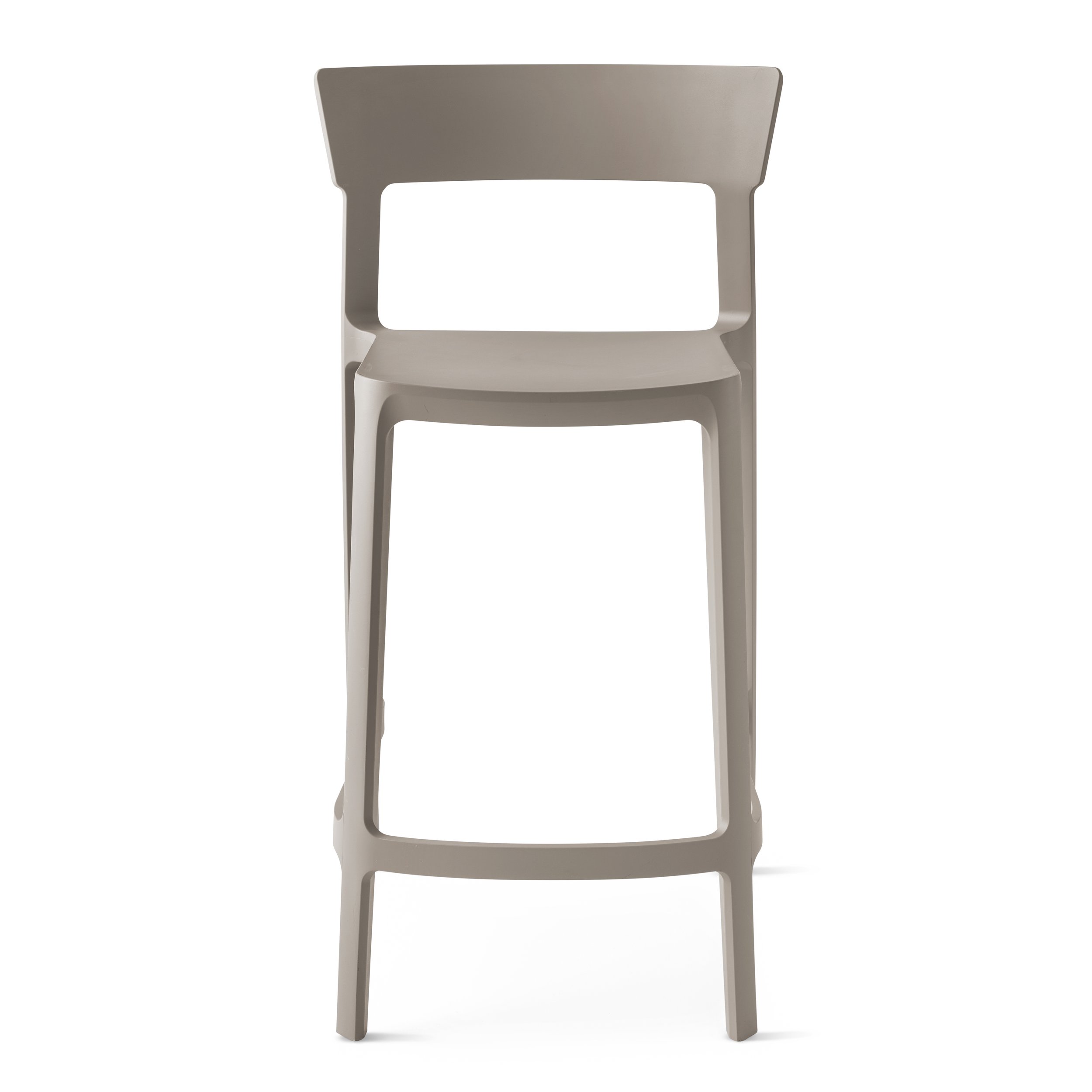 Calligaris Skin Stool in taupe polypropylene, back view