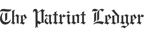 The logo of The Patriot Ledger newspaper in black text.