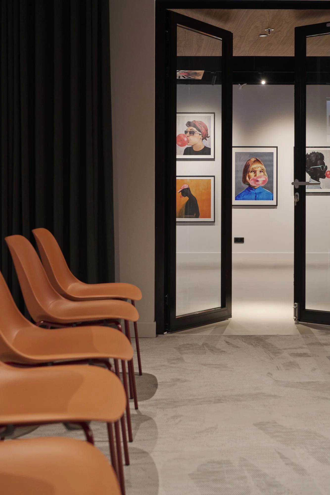 KBF Warehouse event space featuring large art wall, Amsterdam. Design by Meeder Ontwerpers