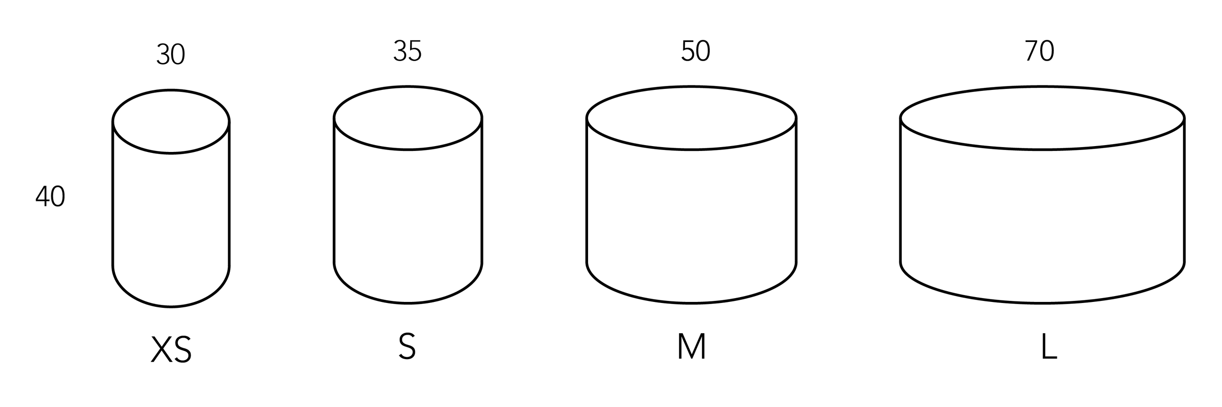 Circus Side Table size options scheme